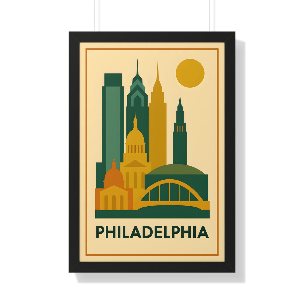 Philadelphia — Retro Skyline Print