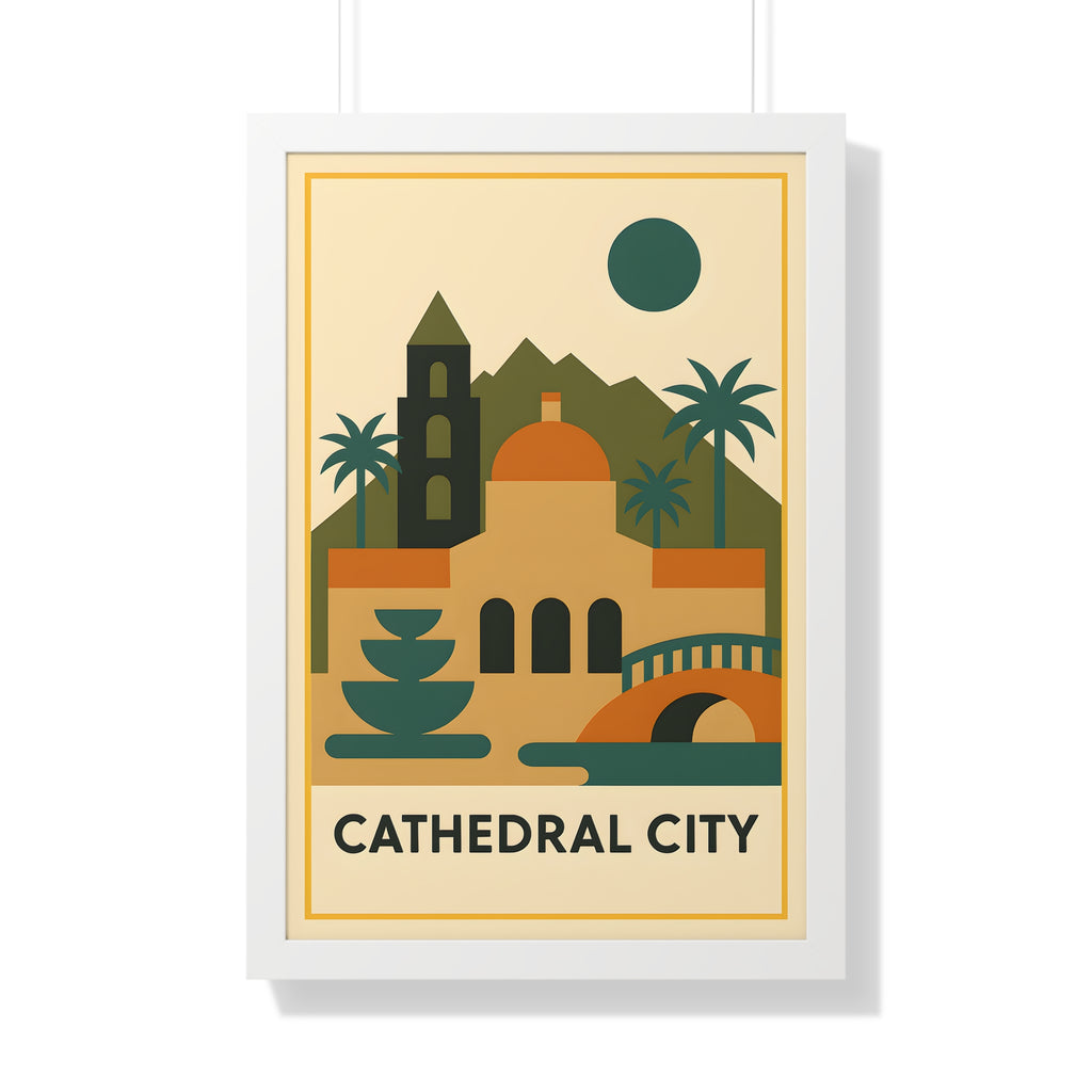 Cathedral City — Retro Skyline Print