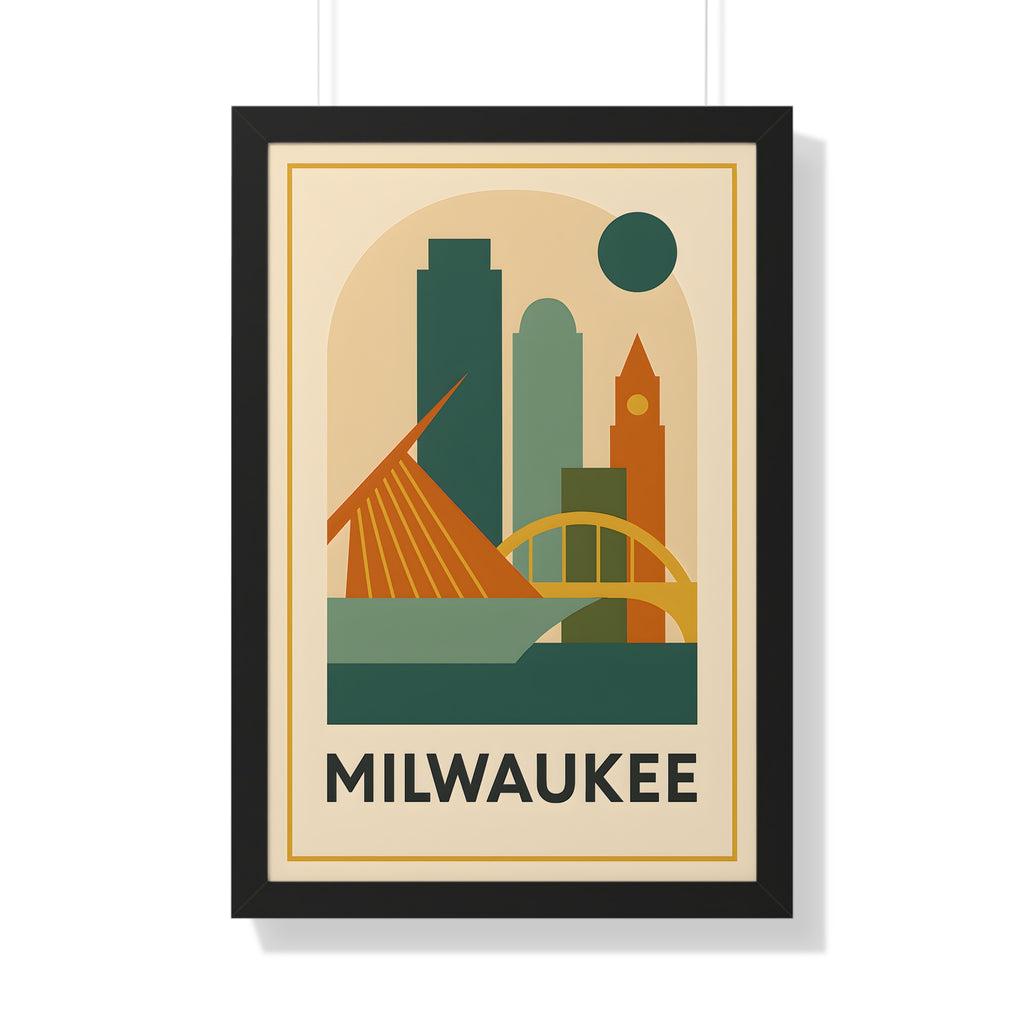 Milwaukee — Retro Skyline Print
