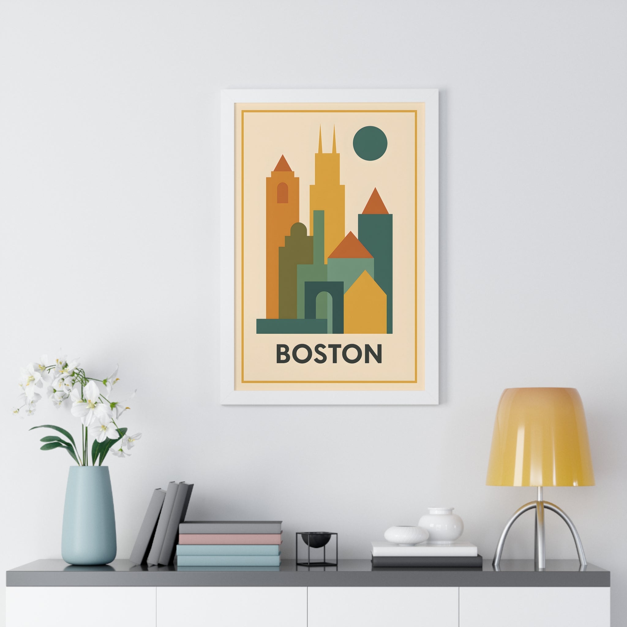 Boston — Retro Skyline Print