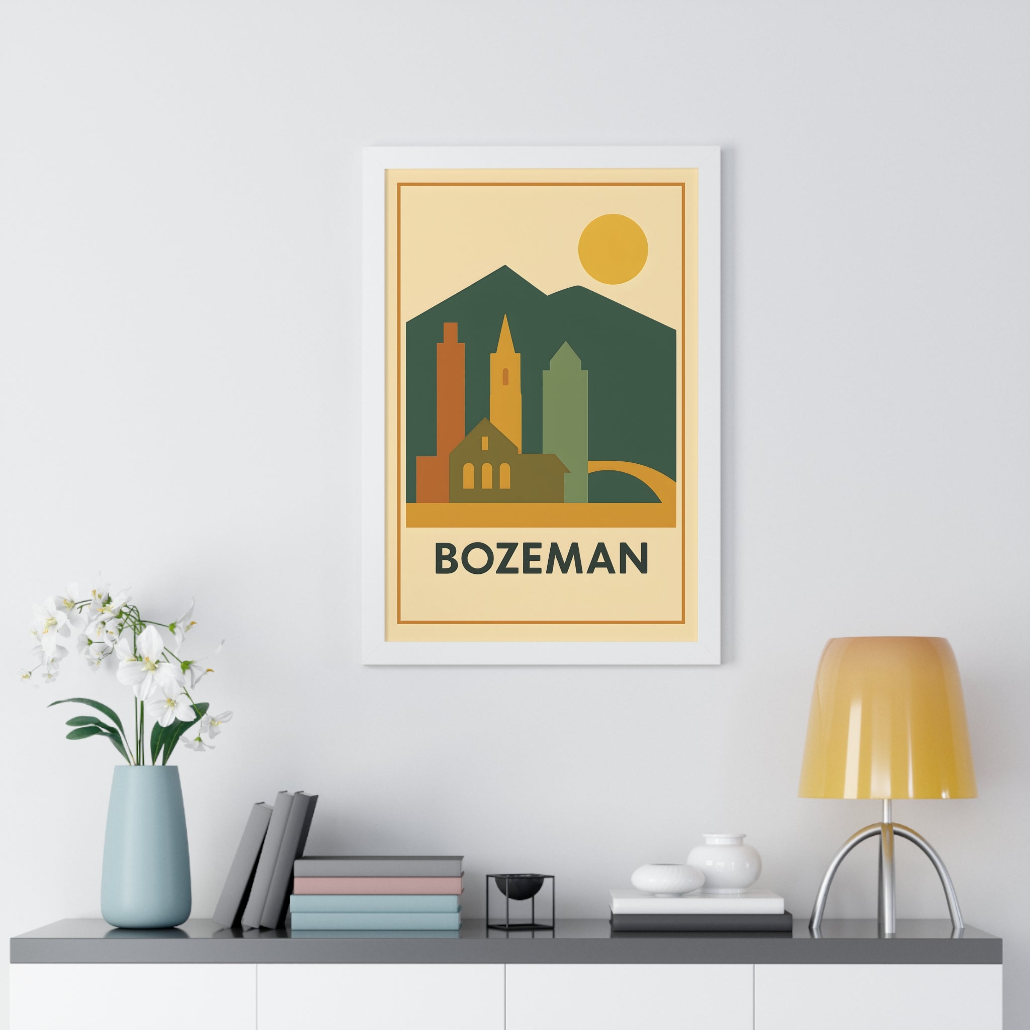 Bozeman — Retro Skyline Print