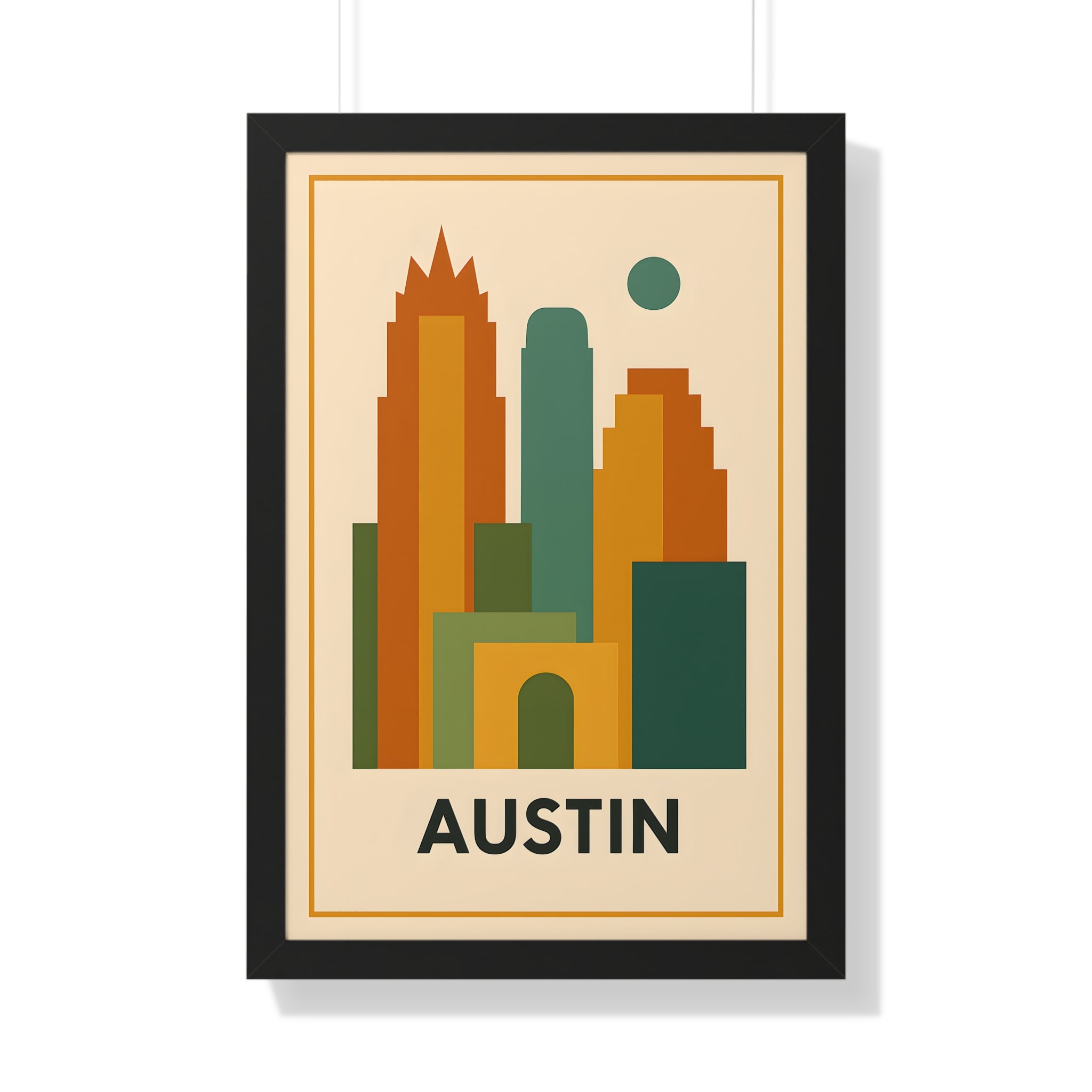 Austin — Retro Skyline Print