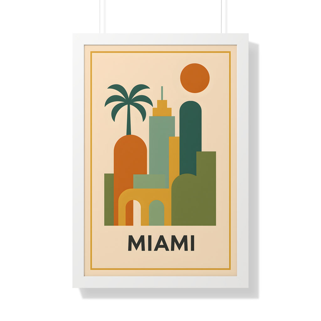 Miami — Retro Skyline Print
