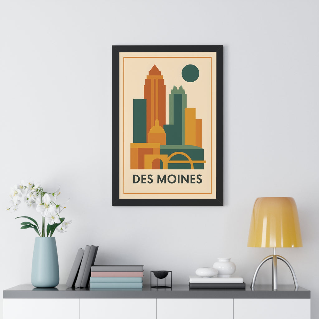 Des Moines — Retro Skyline Print