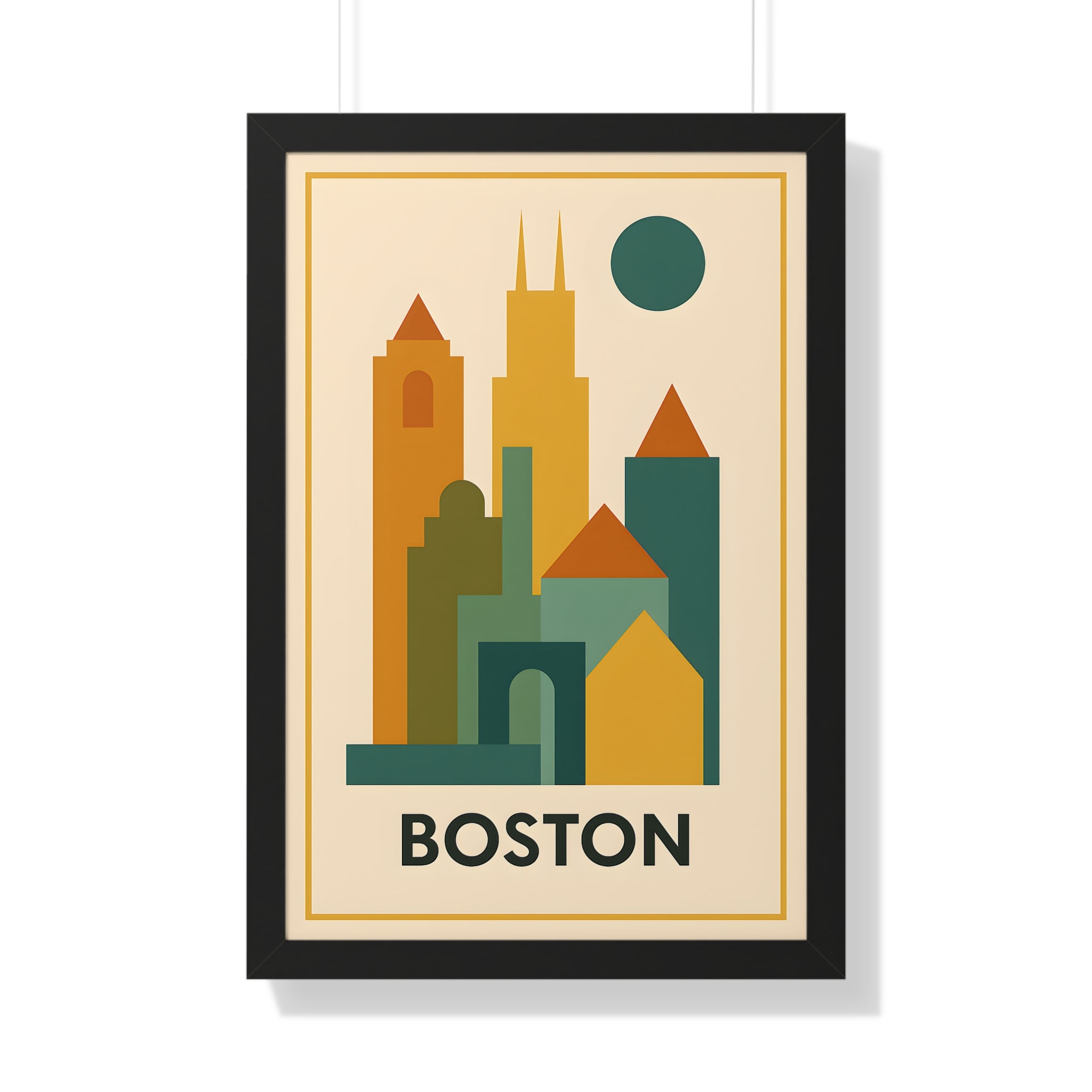 Boston — Retro Skyline Print