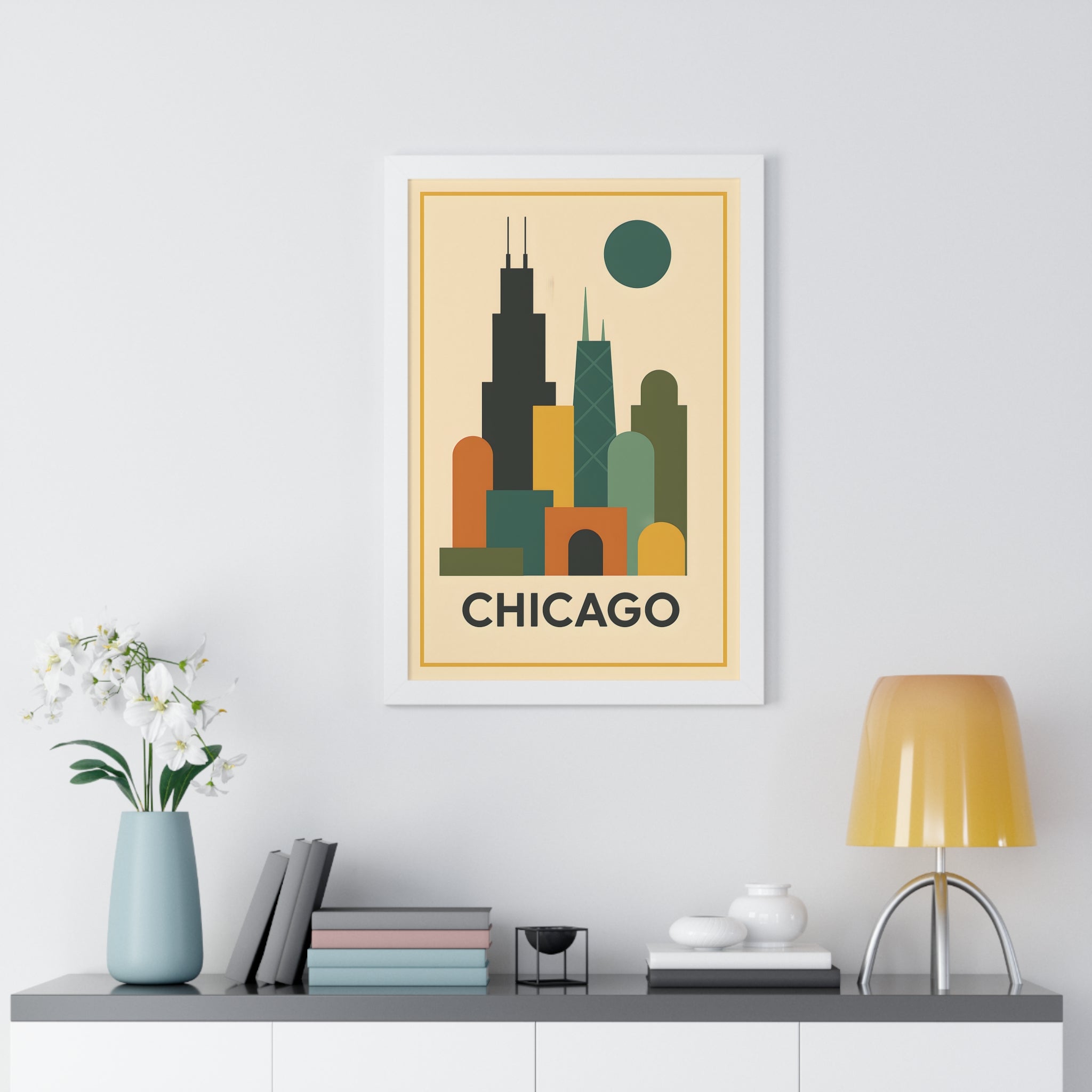 Chicago — Retro Skyline Print