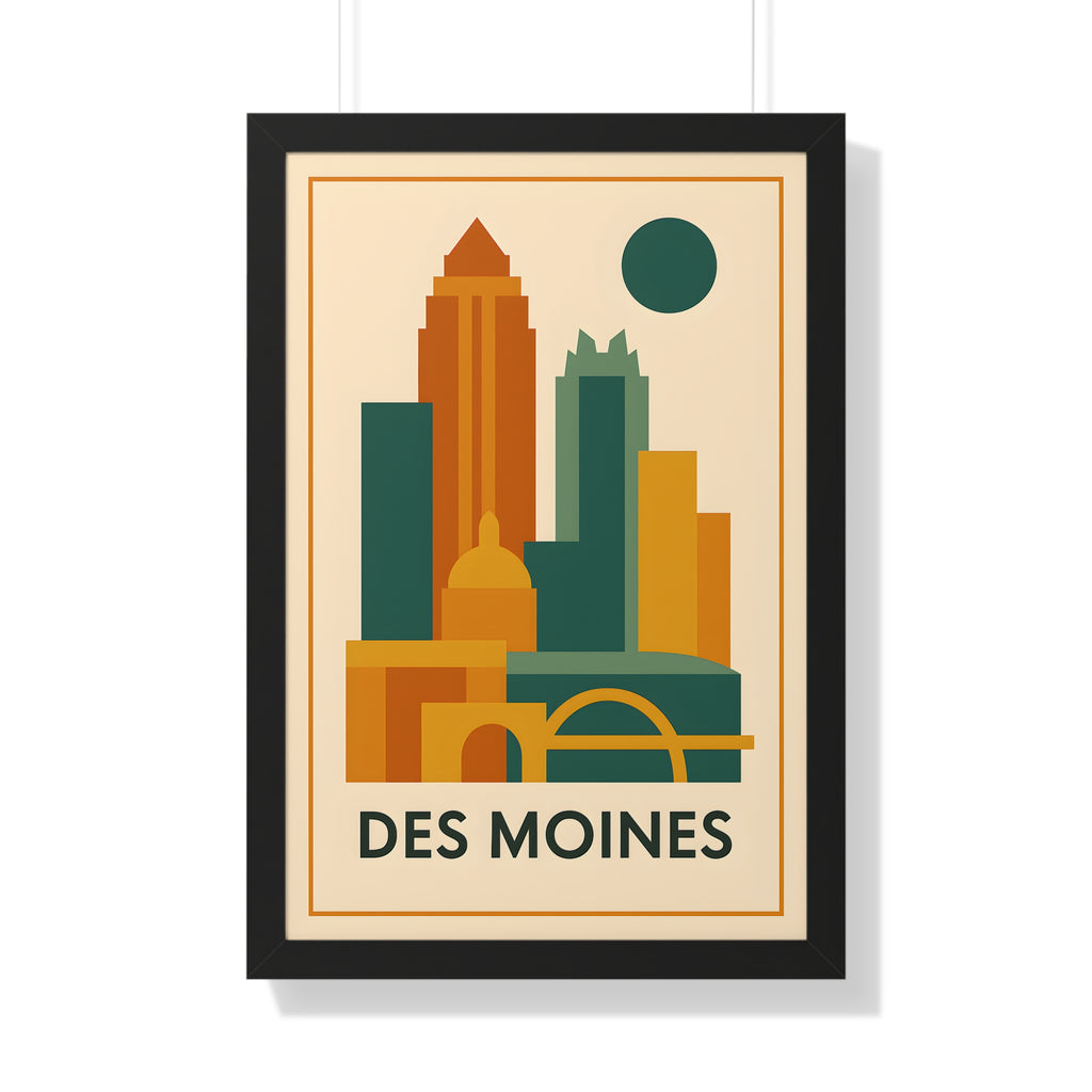 Des Moines — Retro Skyline Print
