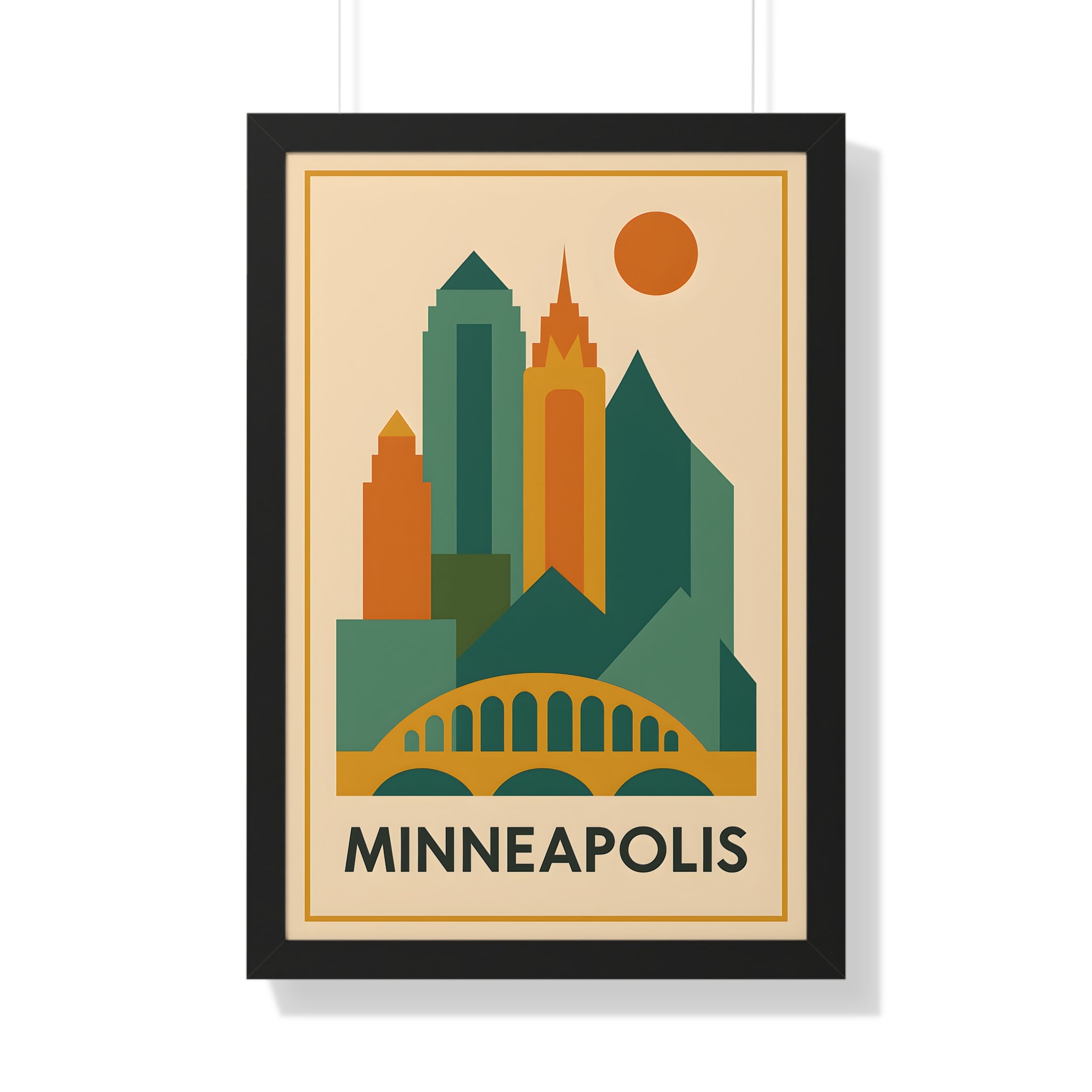 Minneapolis — Retro Skyline Print