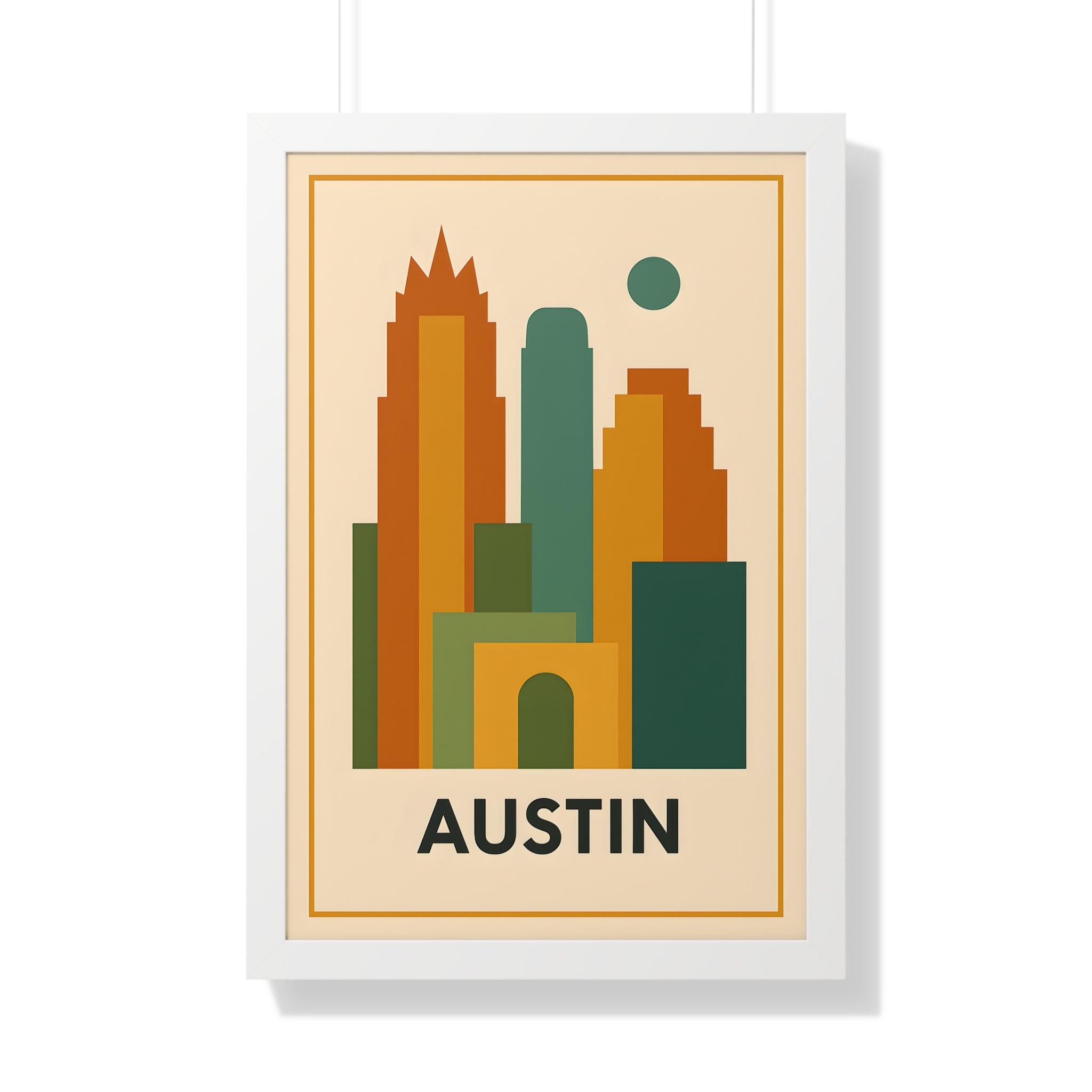 Austin — Retro Skyline Print