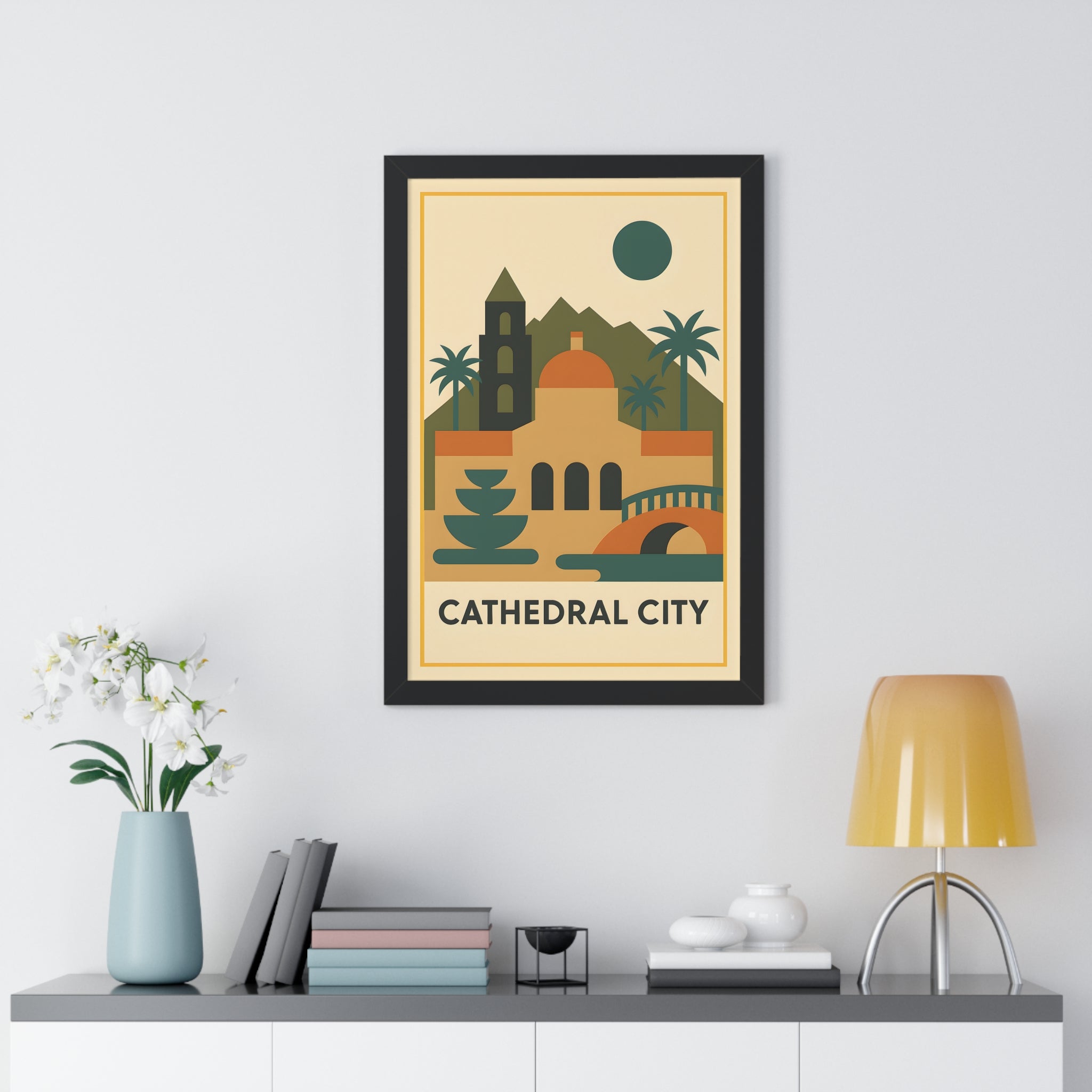 Cathedral City — Retro Skyline Print