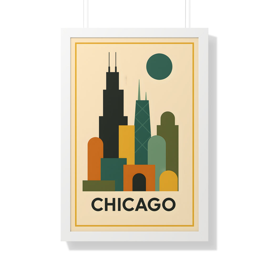 Chicago — Retro Skyline Print