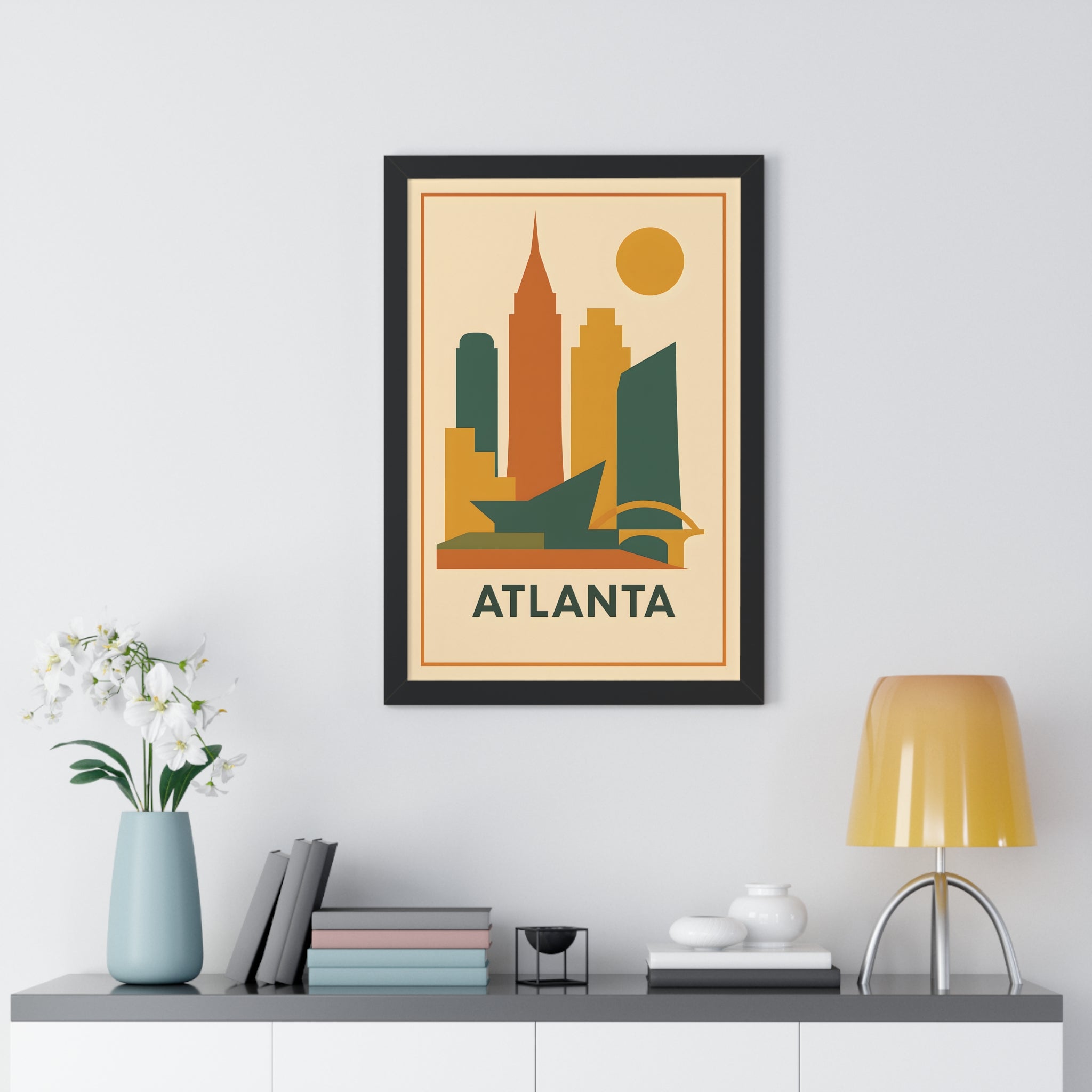Atlanta — Retro Skyline Print
