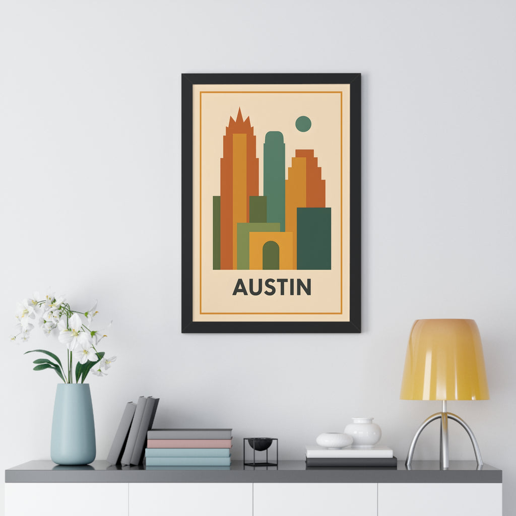 Austin — Retro Skyline Print