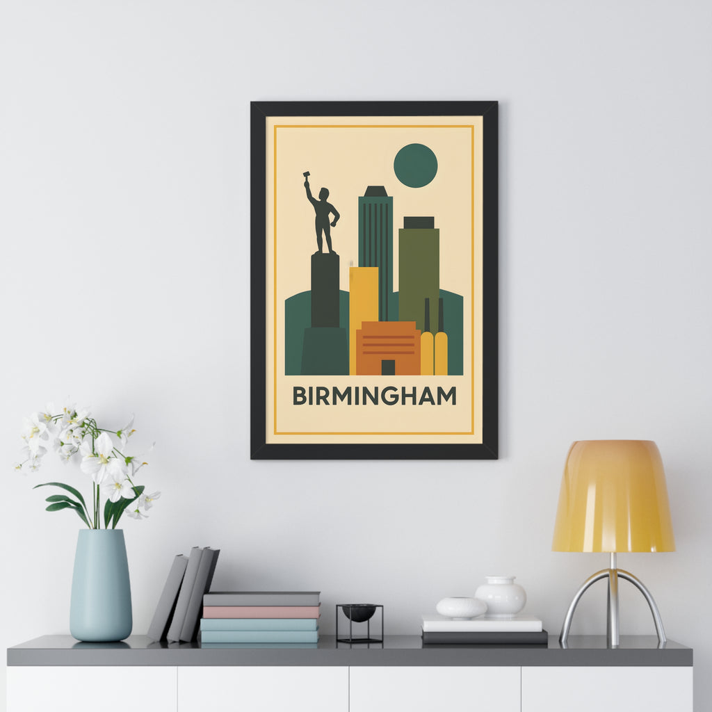 Birmingham — Retro Skyline Print