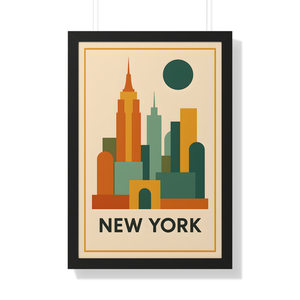 New York City — Retro Skyline Print