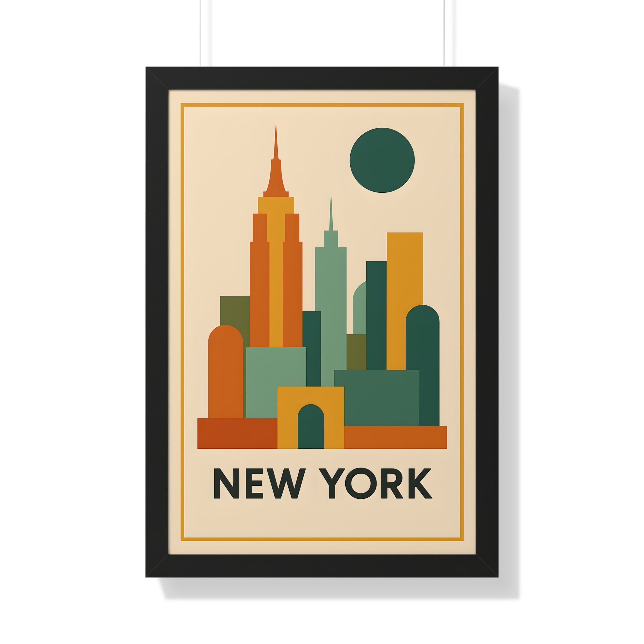 New York City — Retro Skyline Print