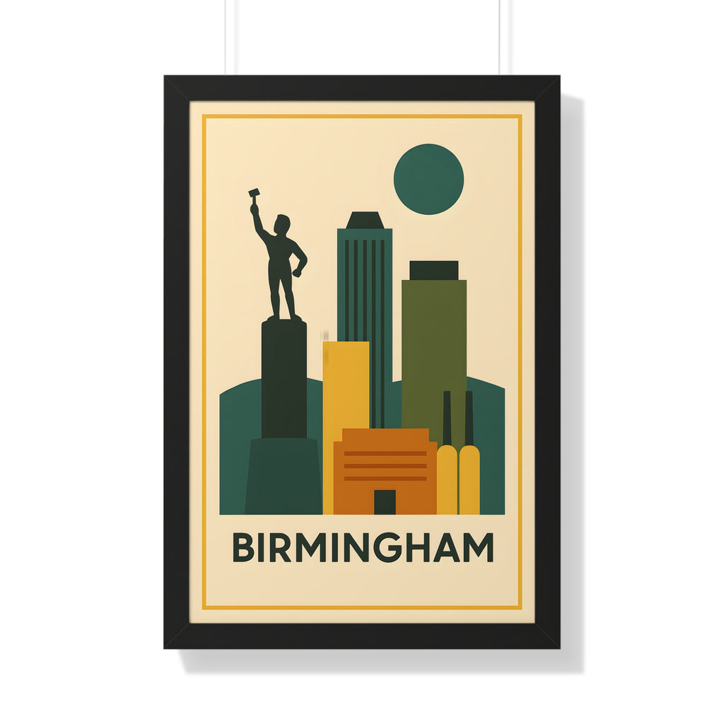 Birmingham — Retro Skyline Print