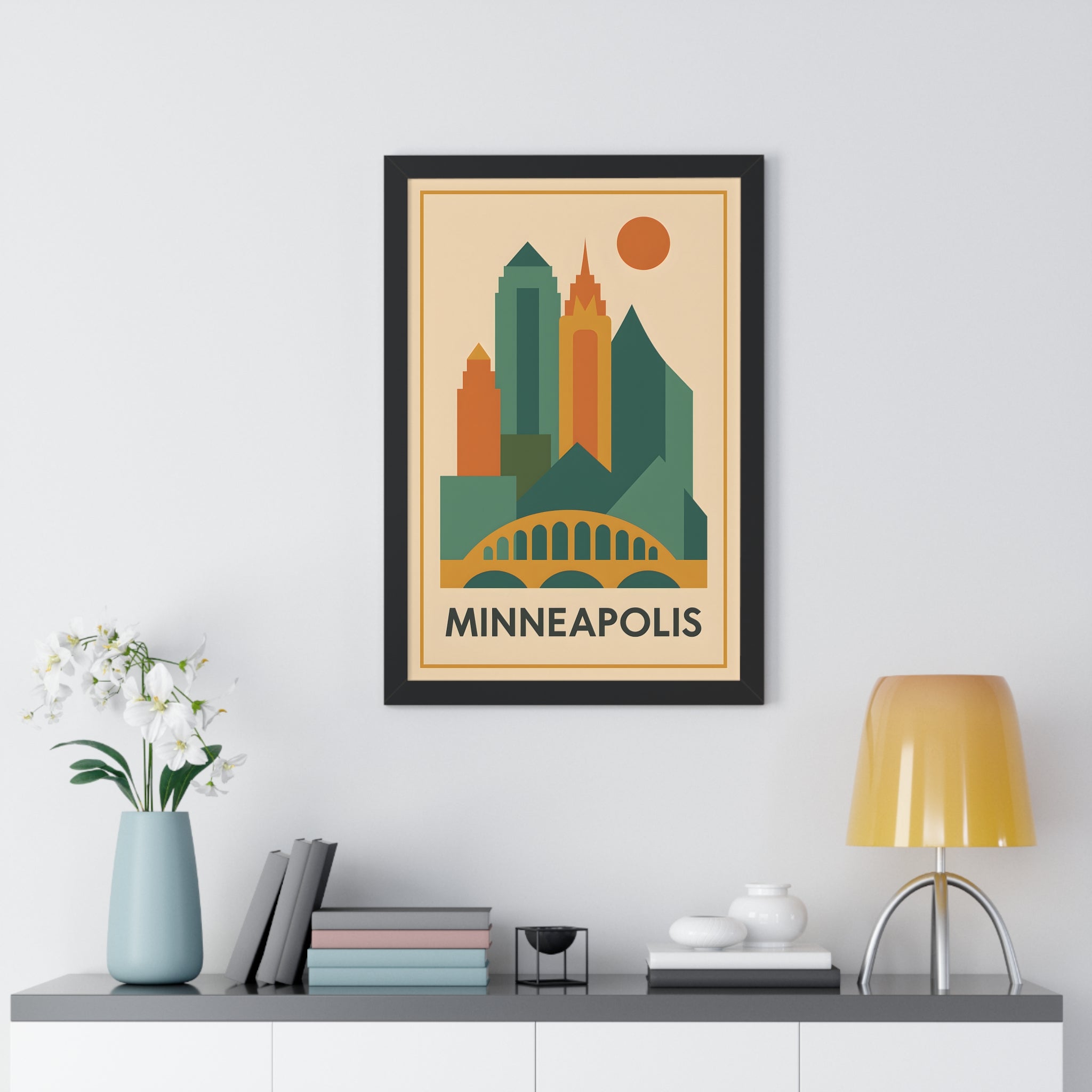 Minneapolis — Retro Skyline Print