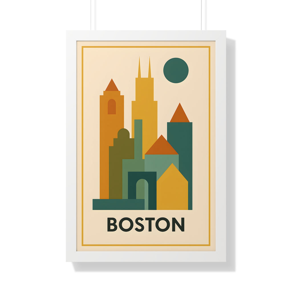 Boston — Retro Skyline Print
