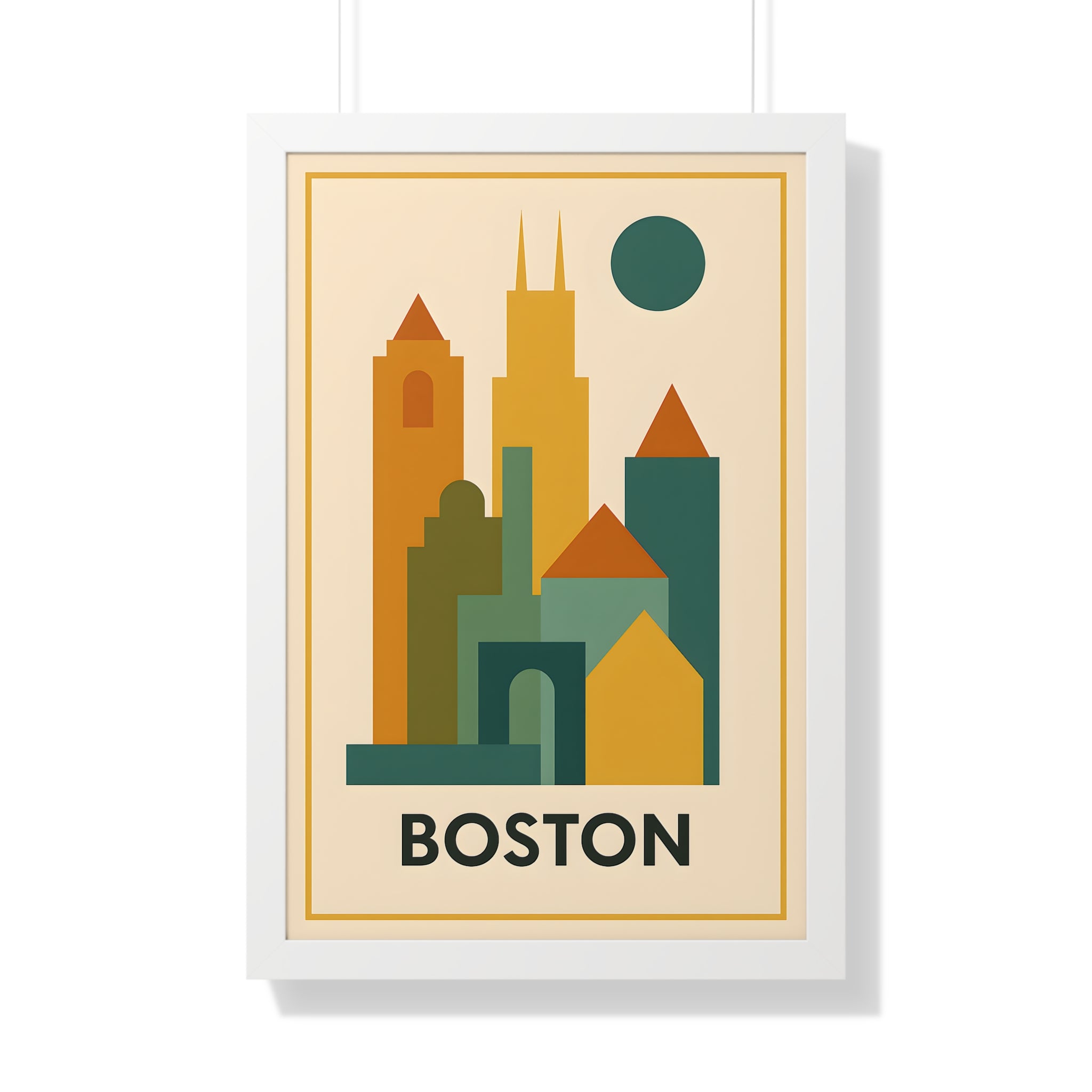 Boston — Retro Skyline Print