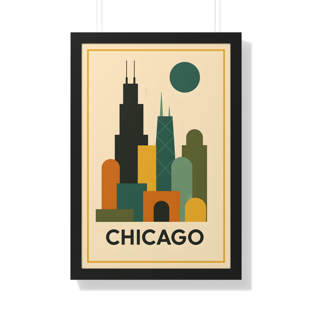 Chicago — Retro Skyline Print