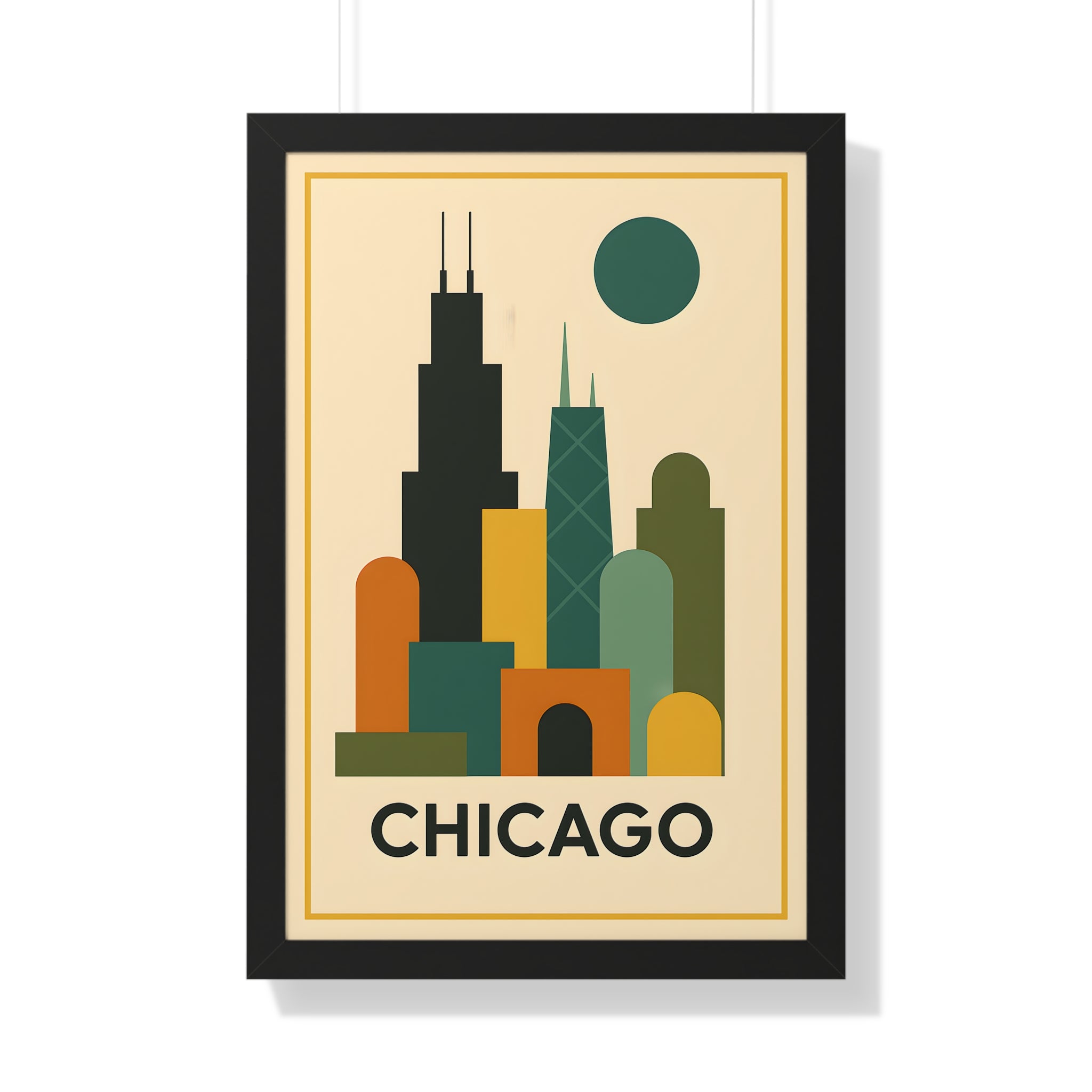 Chicago — Retro Skyline Print