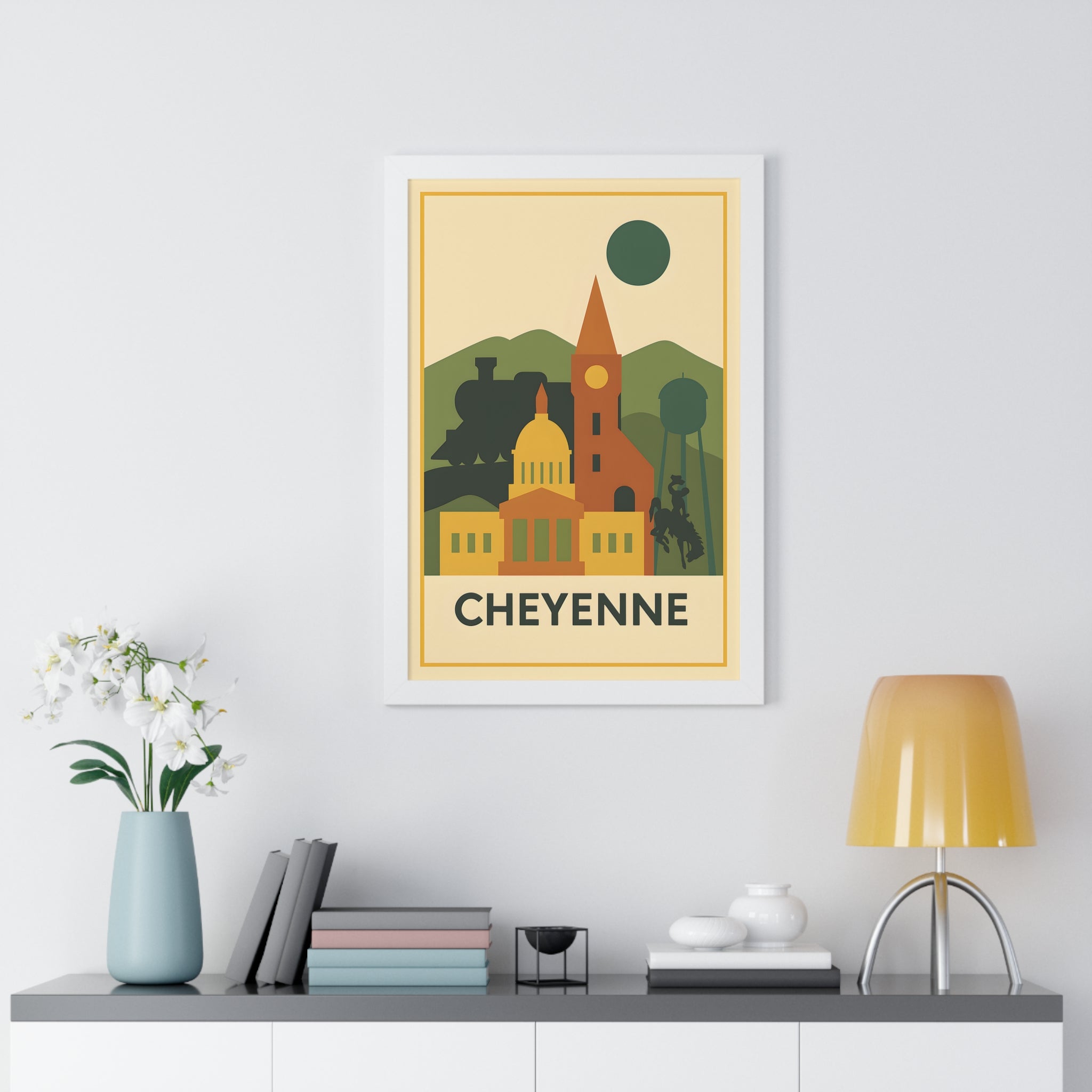 Cheyenne — Retro Skyline Print