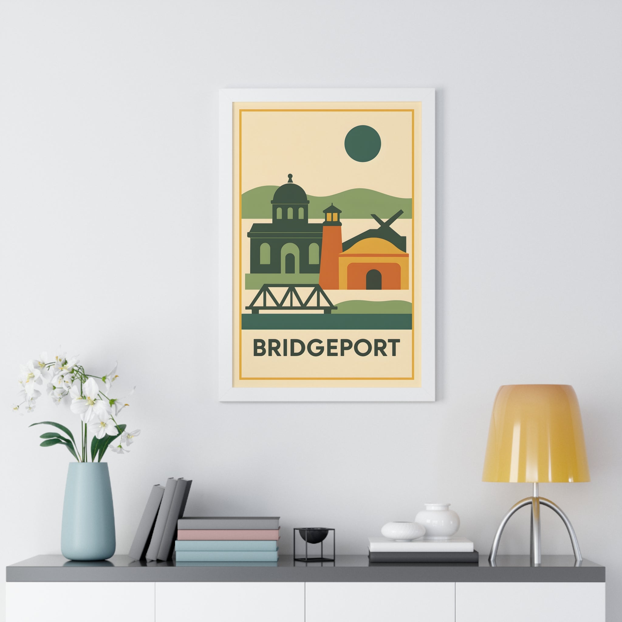Bridgeport — Retro Skyline Print