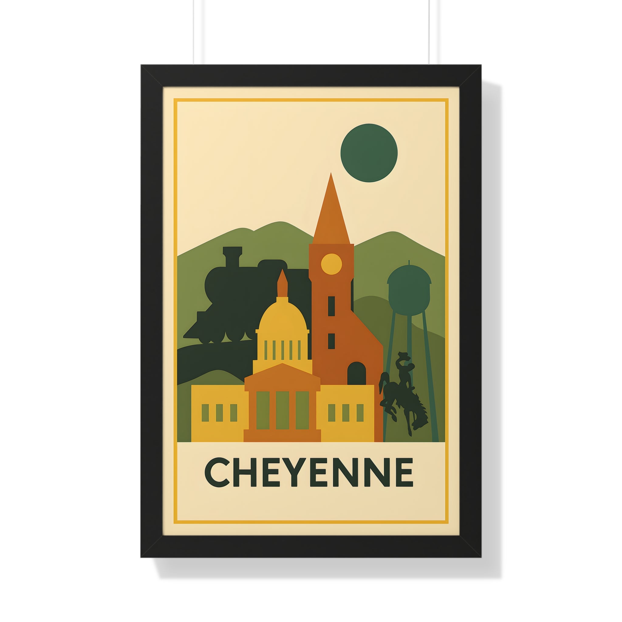 Cheyenne — Retro Skyline Print