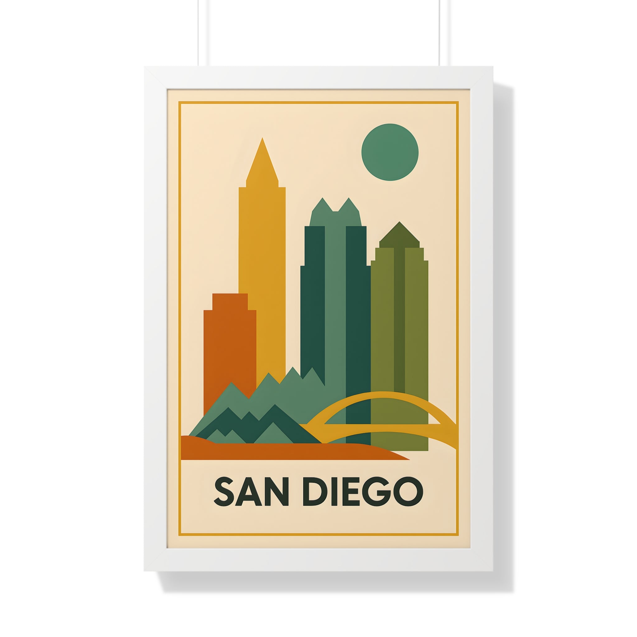 San Diego — Retro Skyline Print