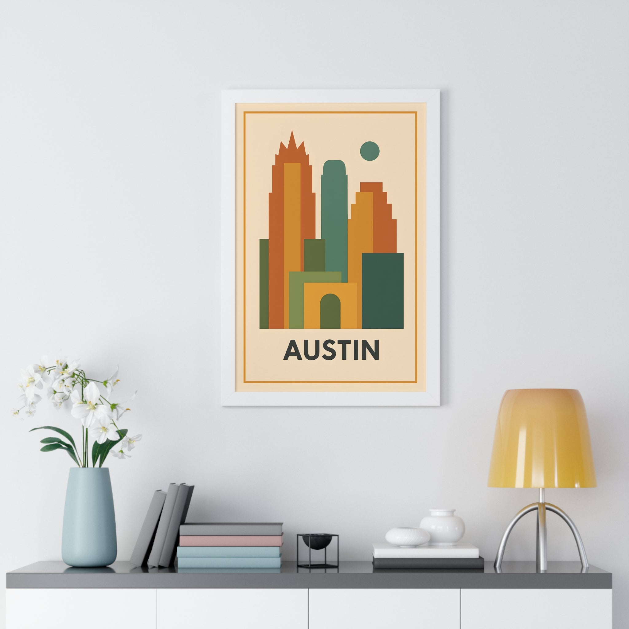 Austin — Retro Skyline Print