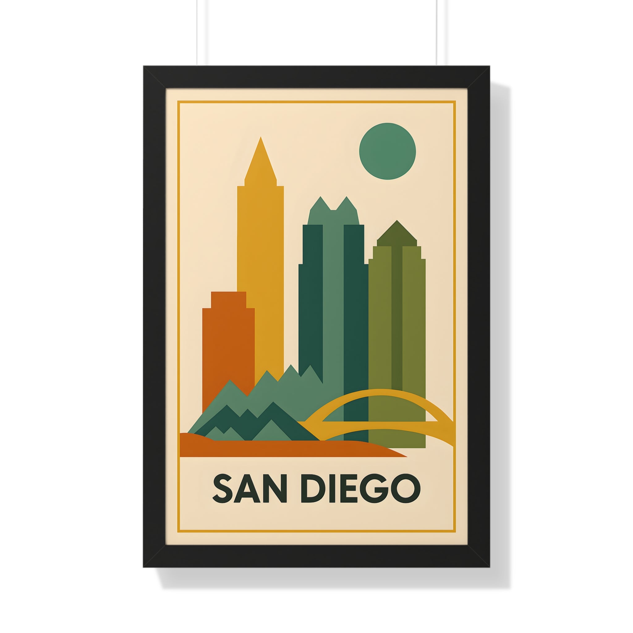 San Diego — Retro Skyline Print
