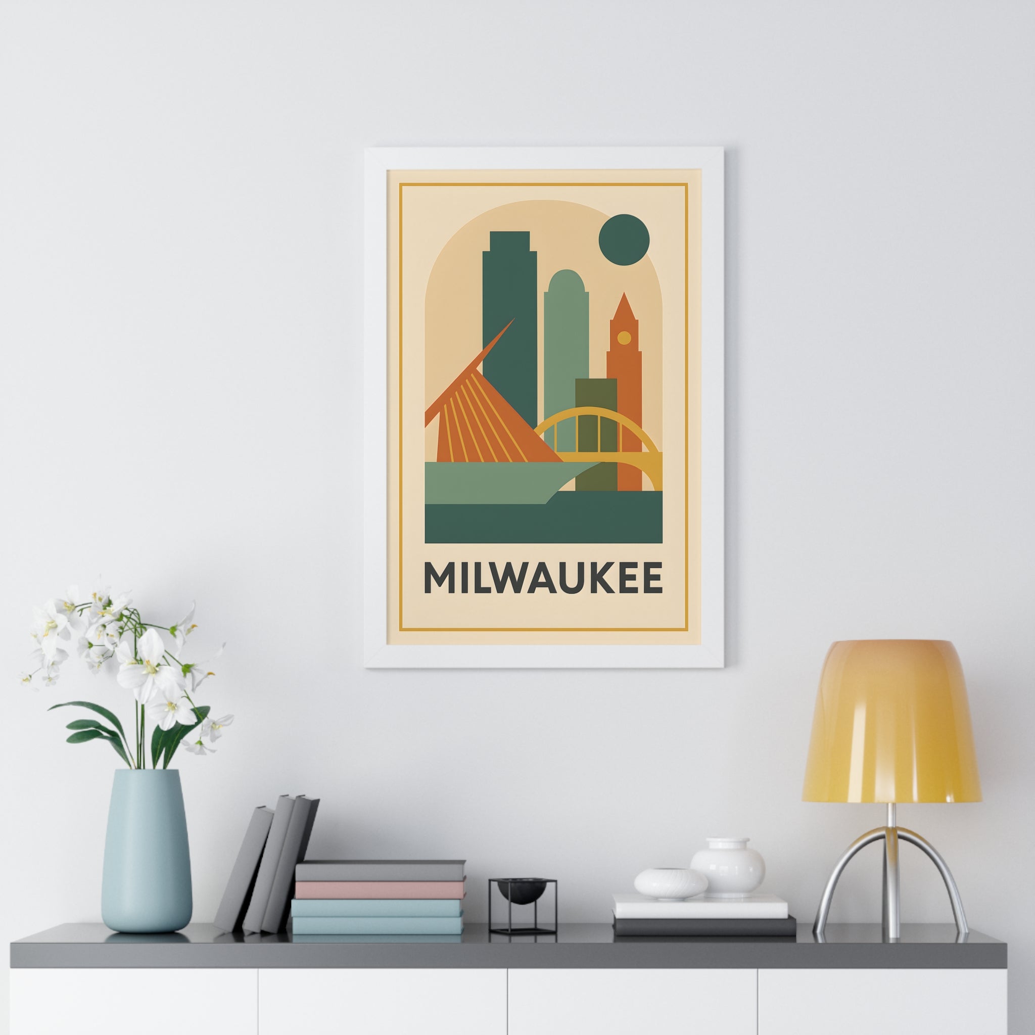 Milwaukee — Retro Skyline Print
