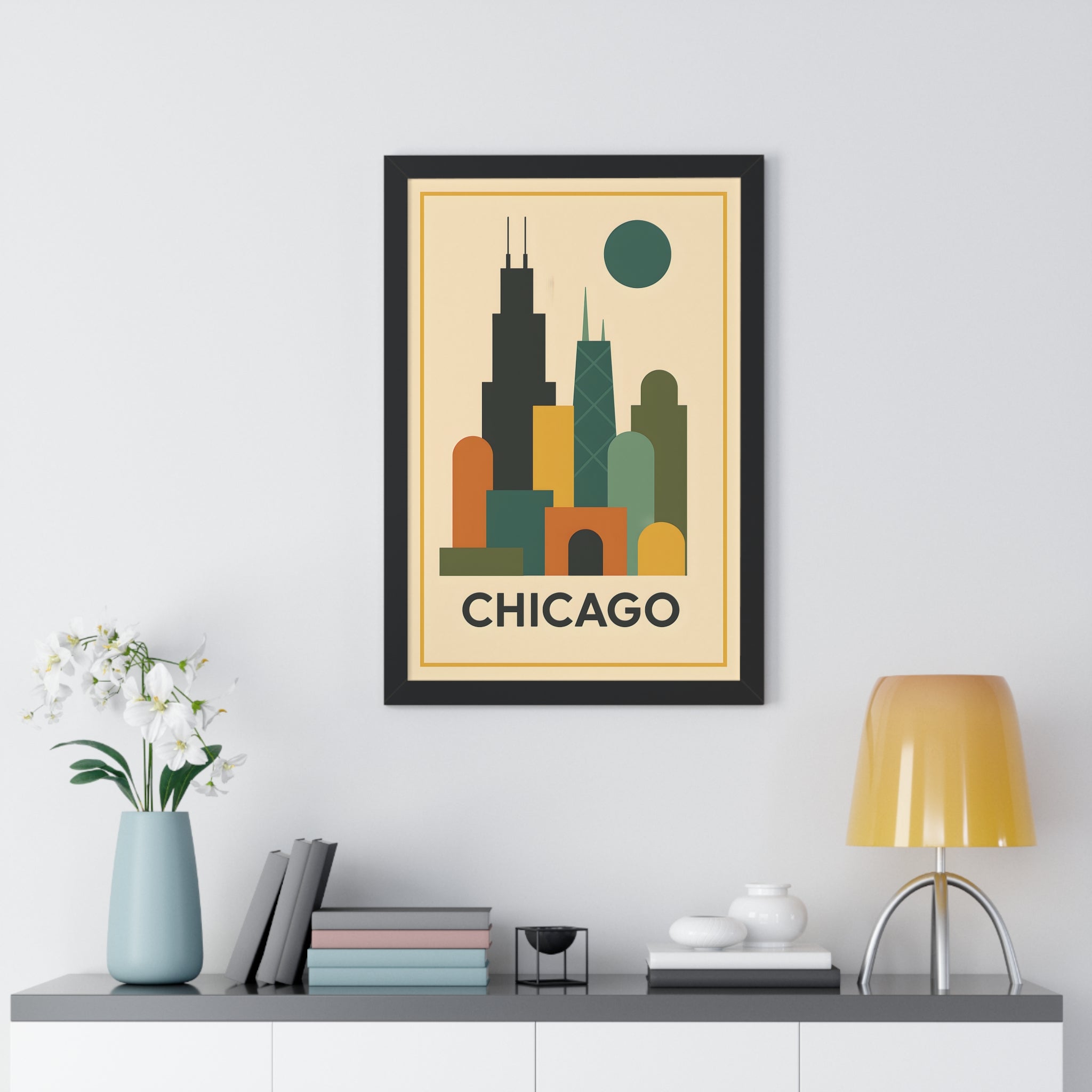 Chicago — Retro Skyline Print