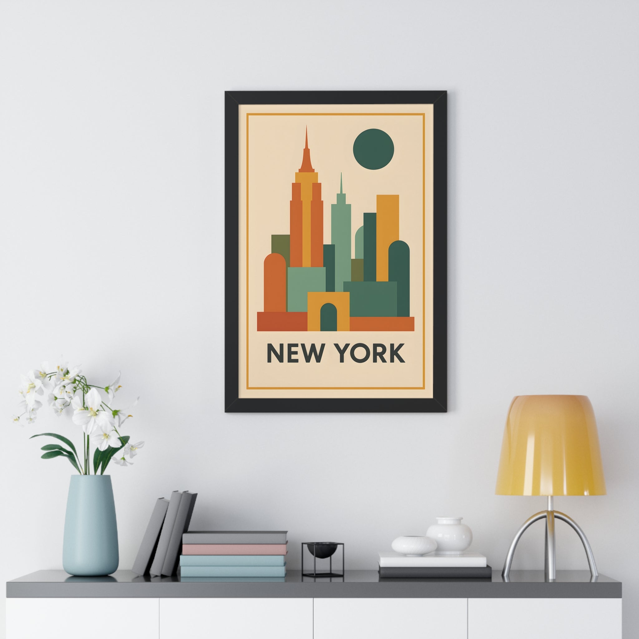 New York City — Retro Skyline Print