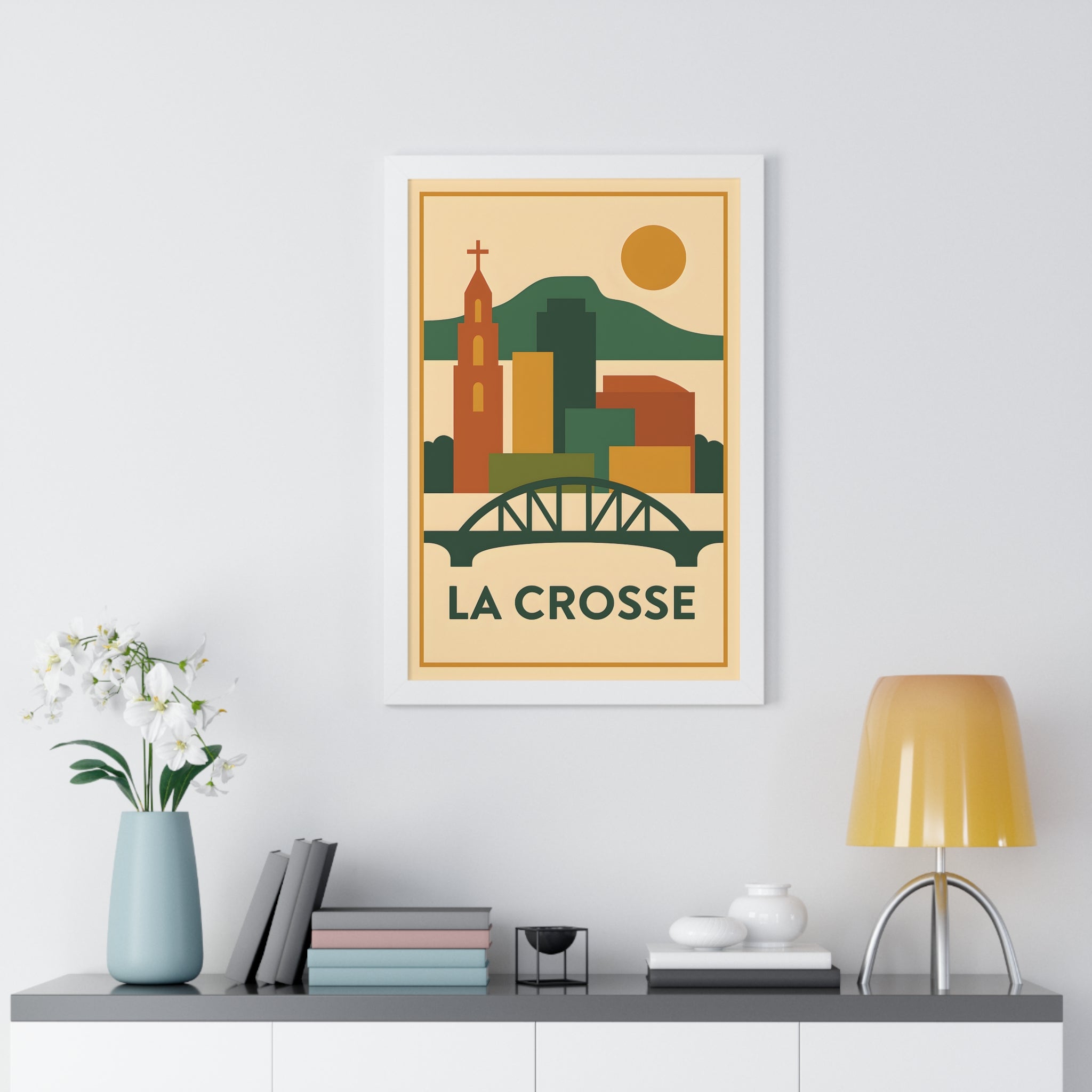 La Crosse — Retro Skyline Print