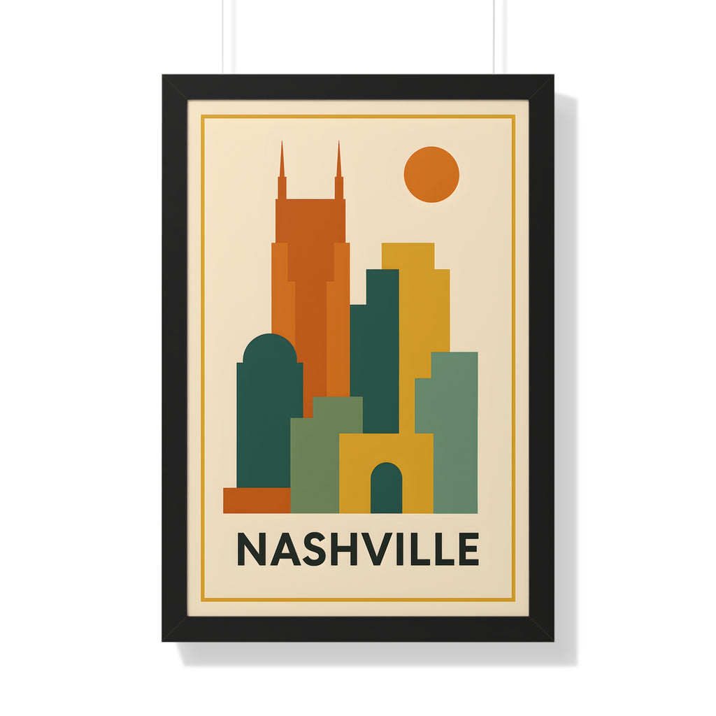 Nashville — Retro Skyline Print