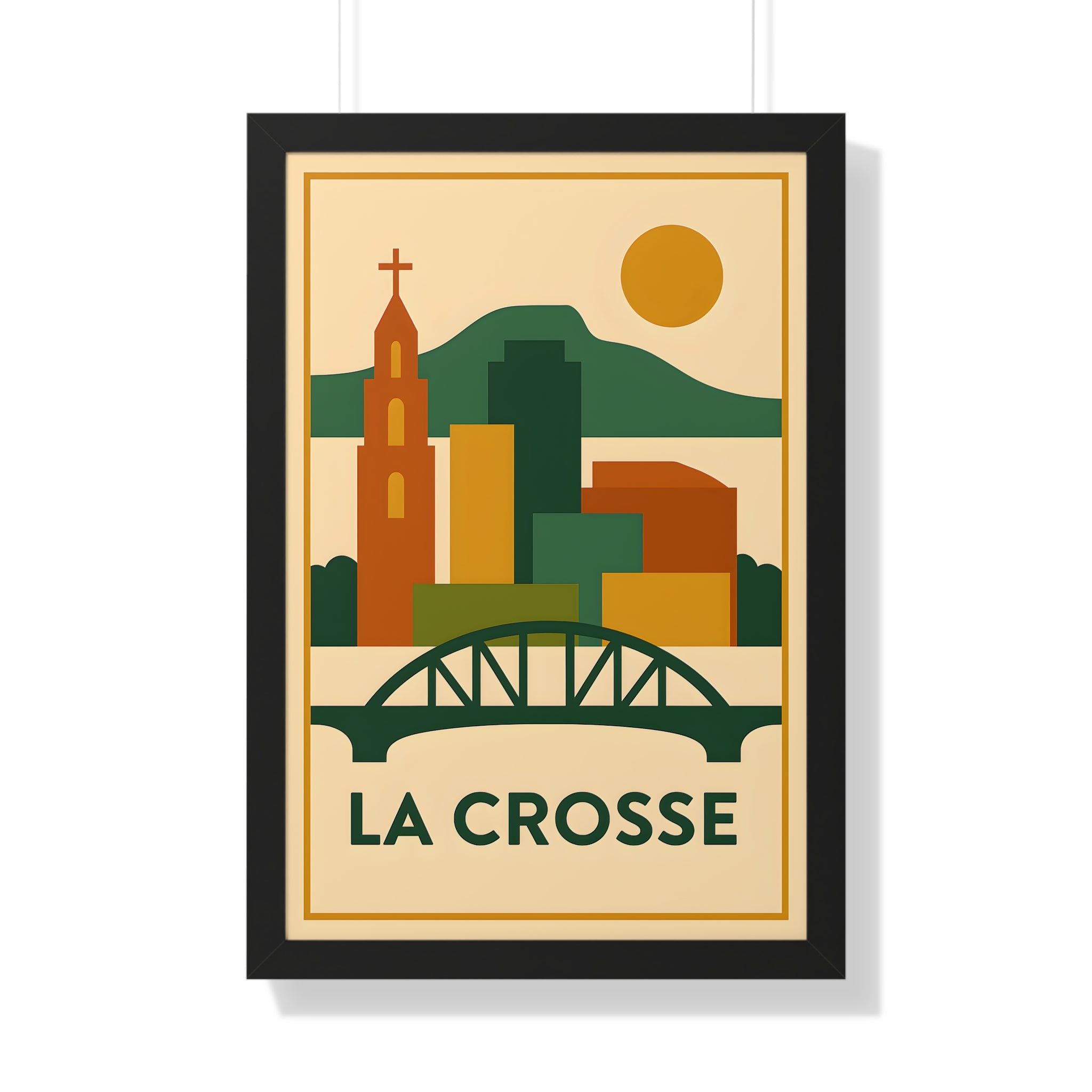 La Crosse — Retro Skyline Print