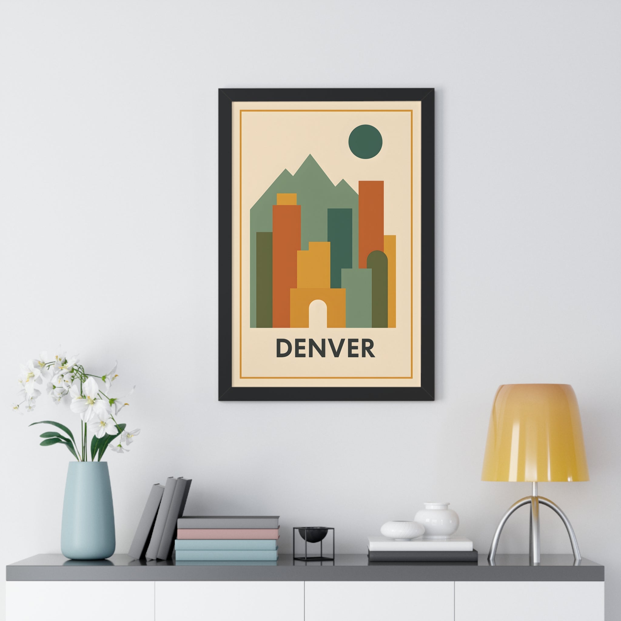 Denver — Retro Skyline Print