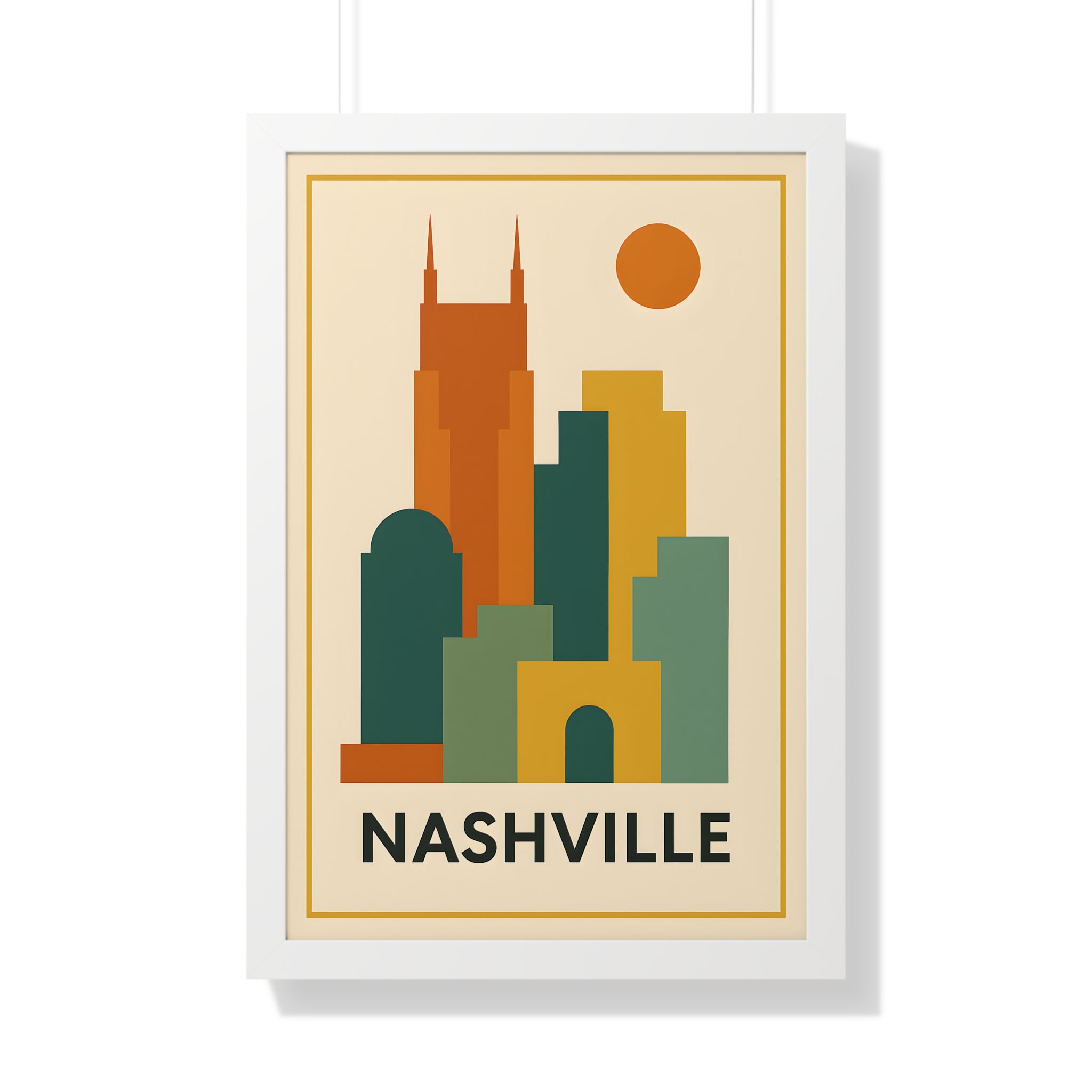 Nashville — Retro Skyline Print