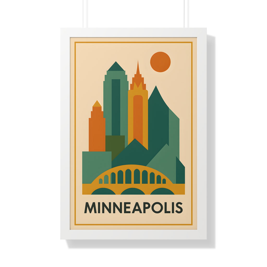 Minneapolis — Retro Skyline Print