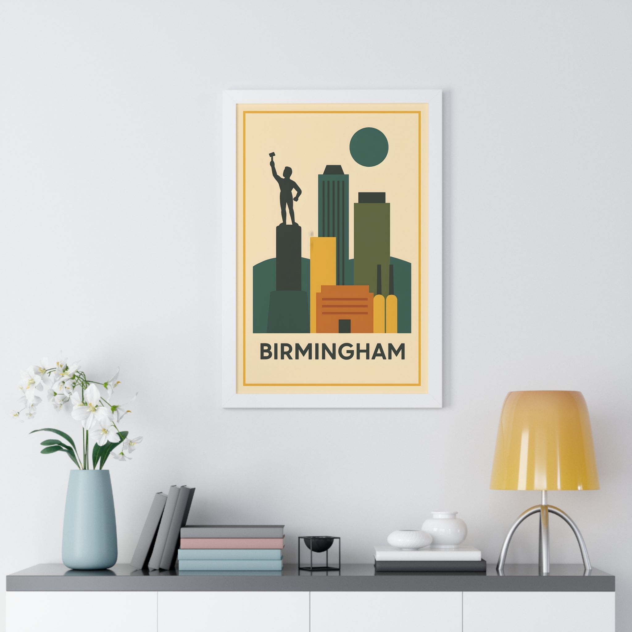 Birmingham — Retro Skyline Print