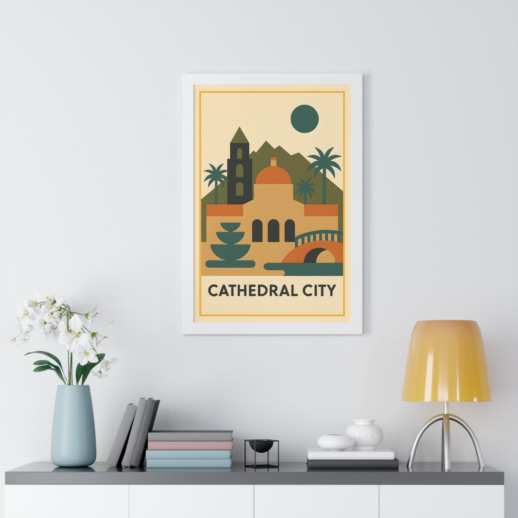 Cathedral City — Retro Skyline Print