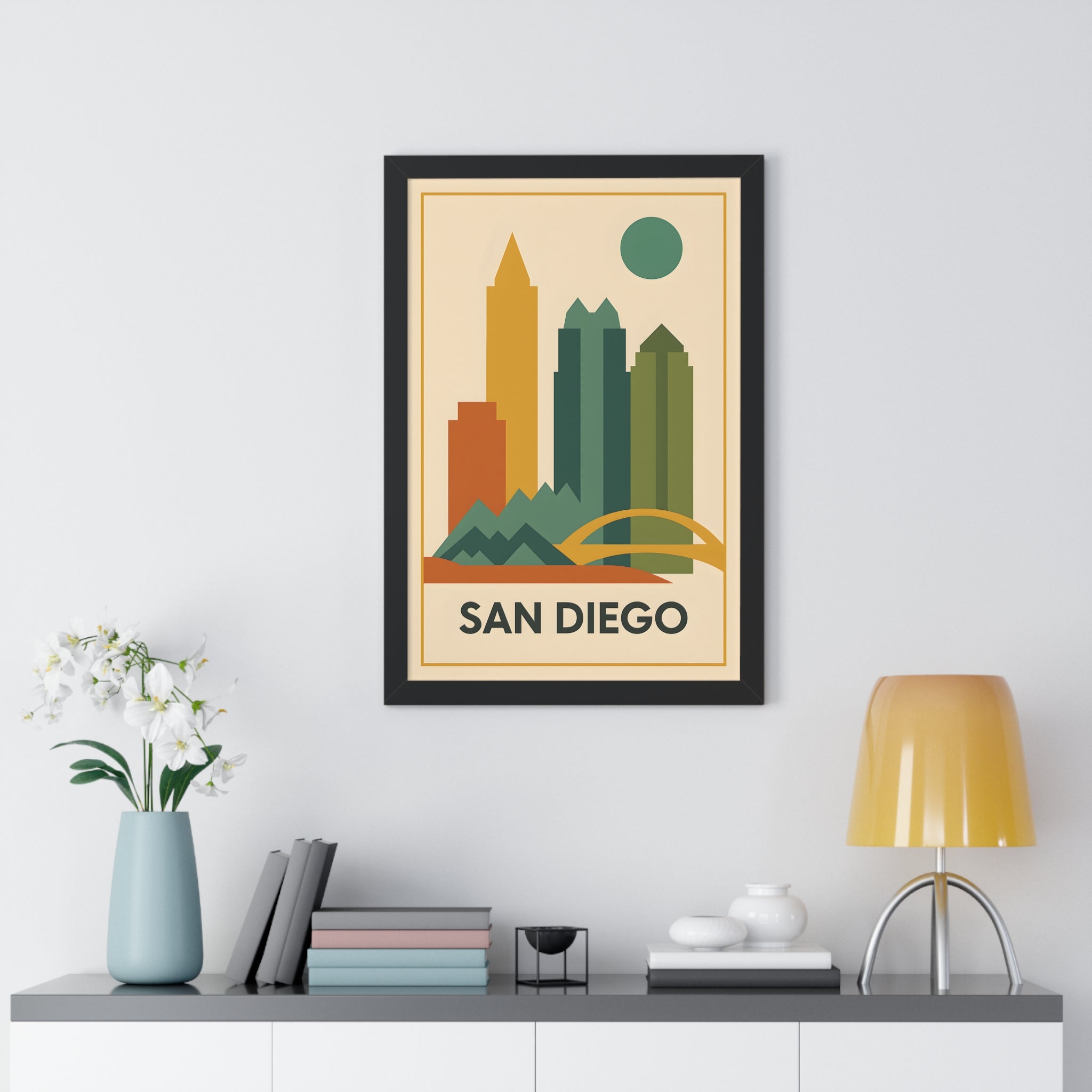 San Diego — Retro Skyline Print
