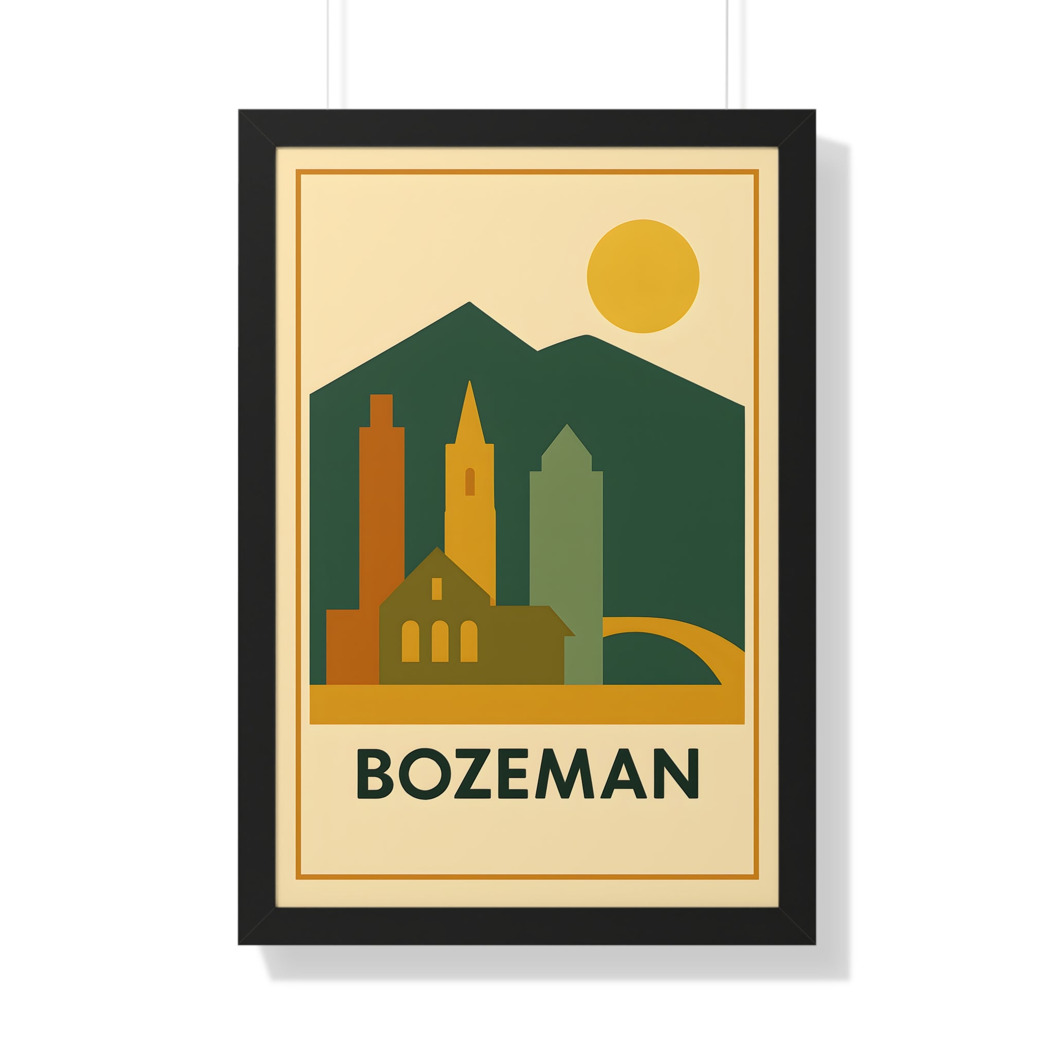 Bozeman — Retro Skyline Print