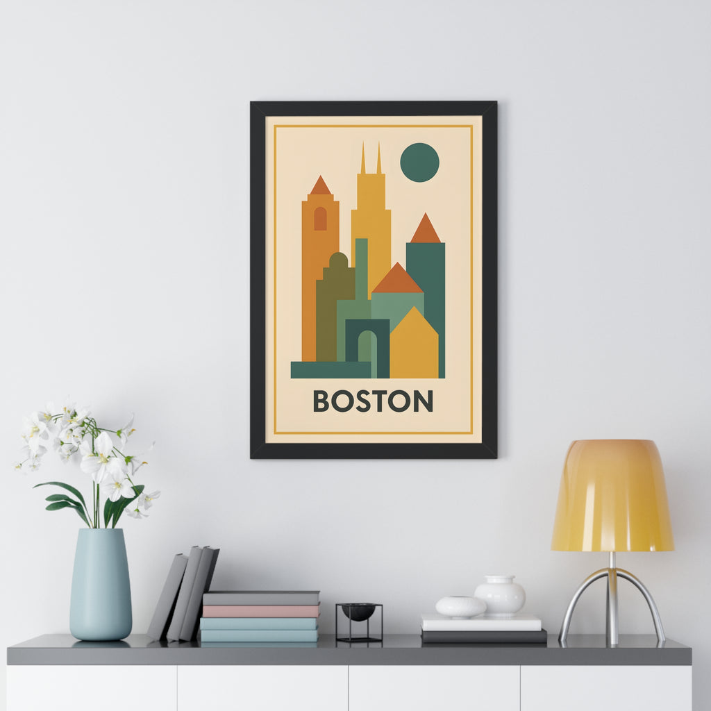 Boston — Retro Skyline Print