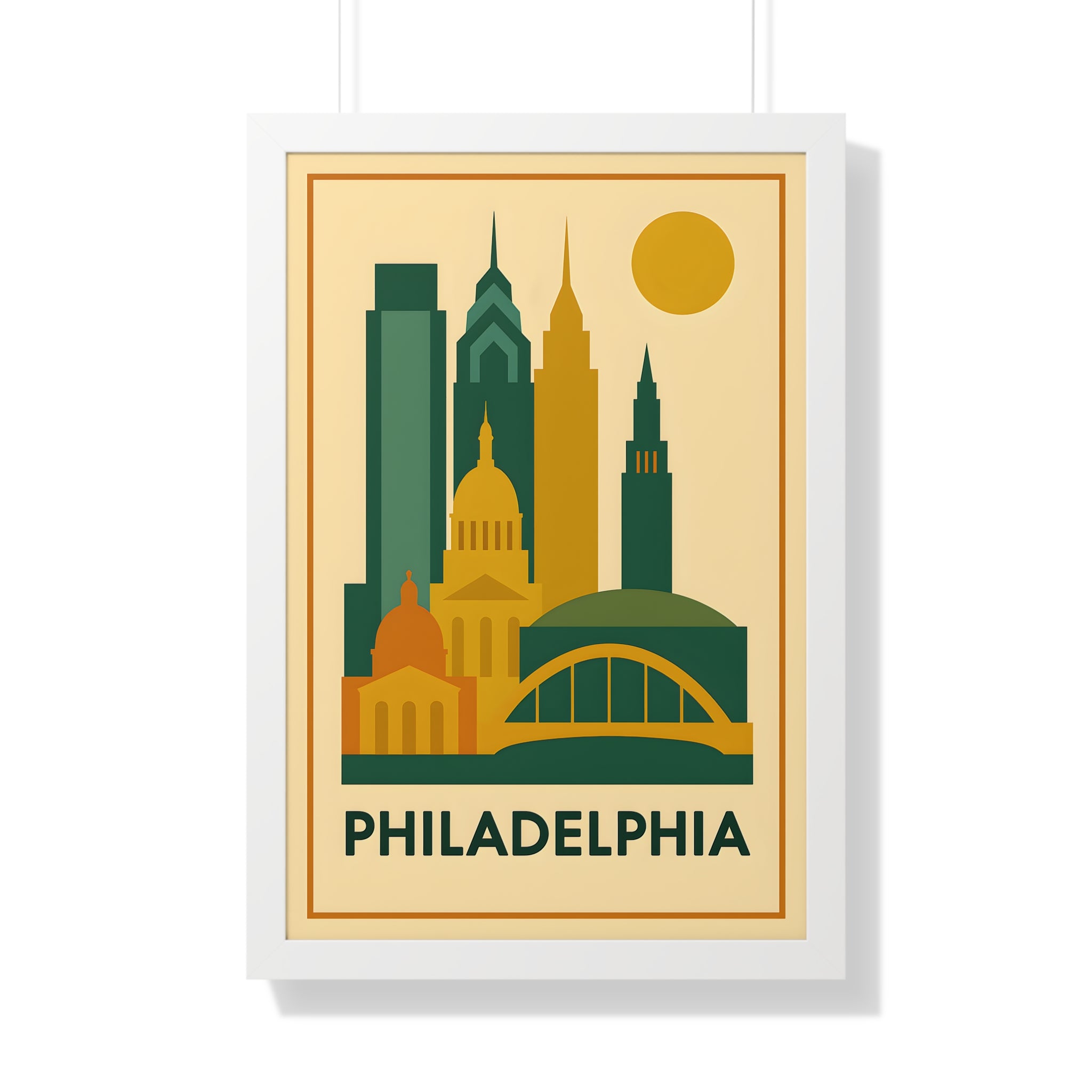 Philadelphia — Retro Skyline Print