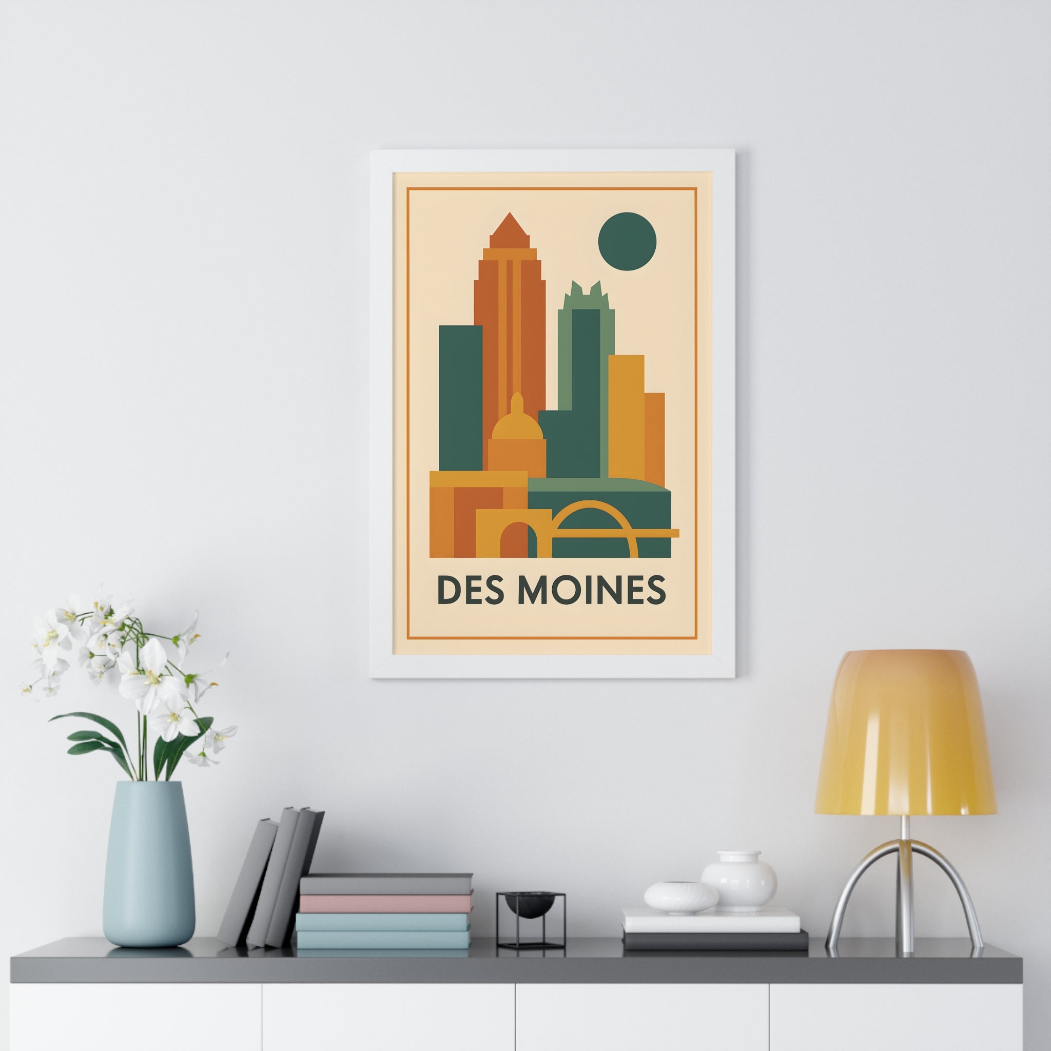 Des Moines — Retro Skyline Print