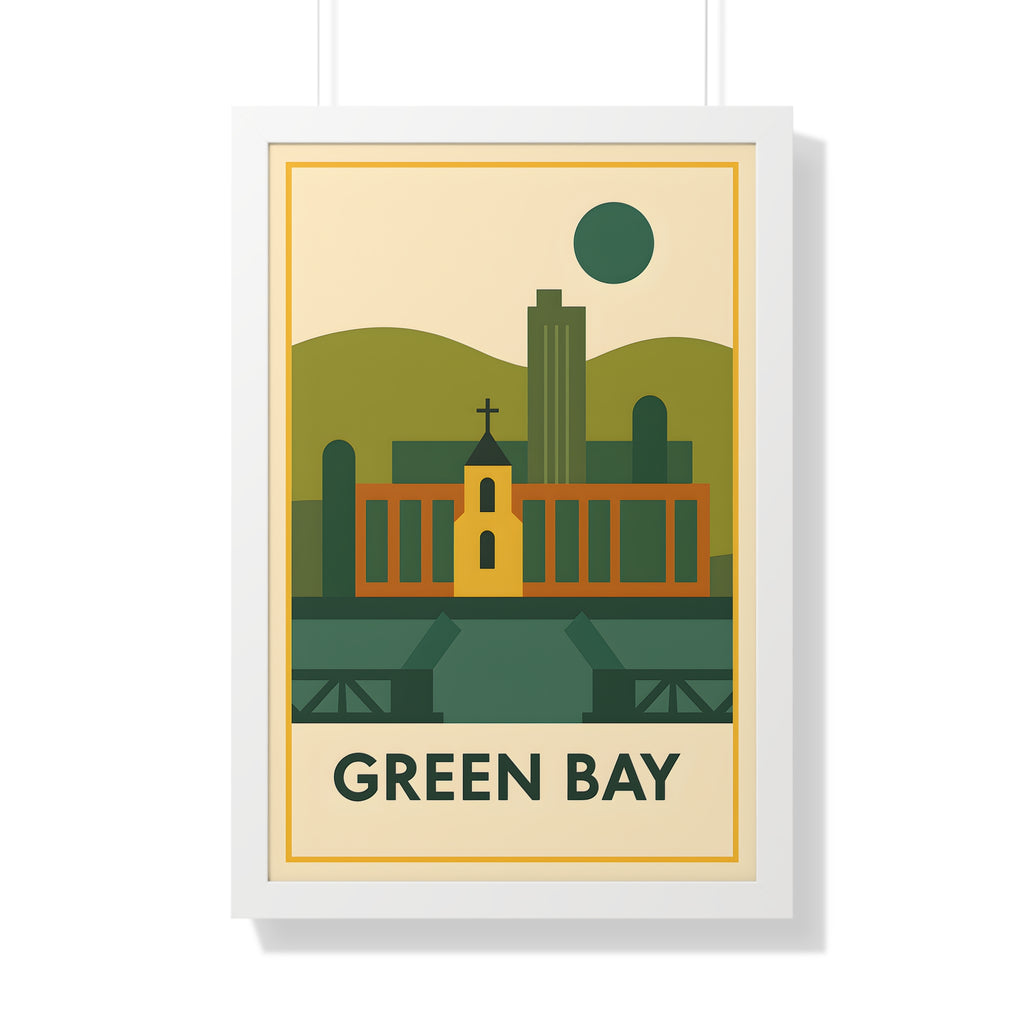 Green Bay — Retro Skyline Print