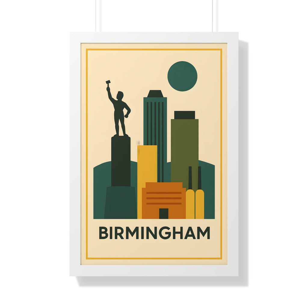 Birmingham — Retro Skyline Print